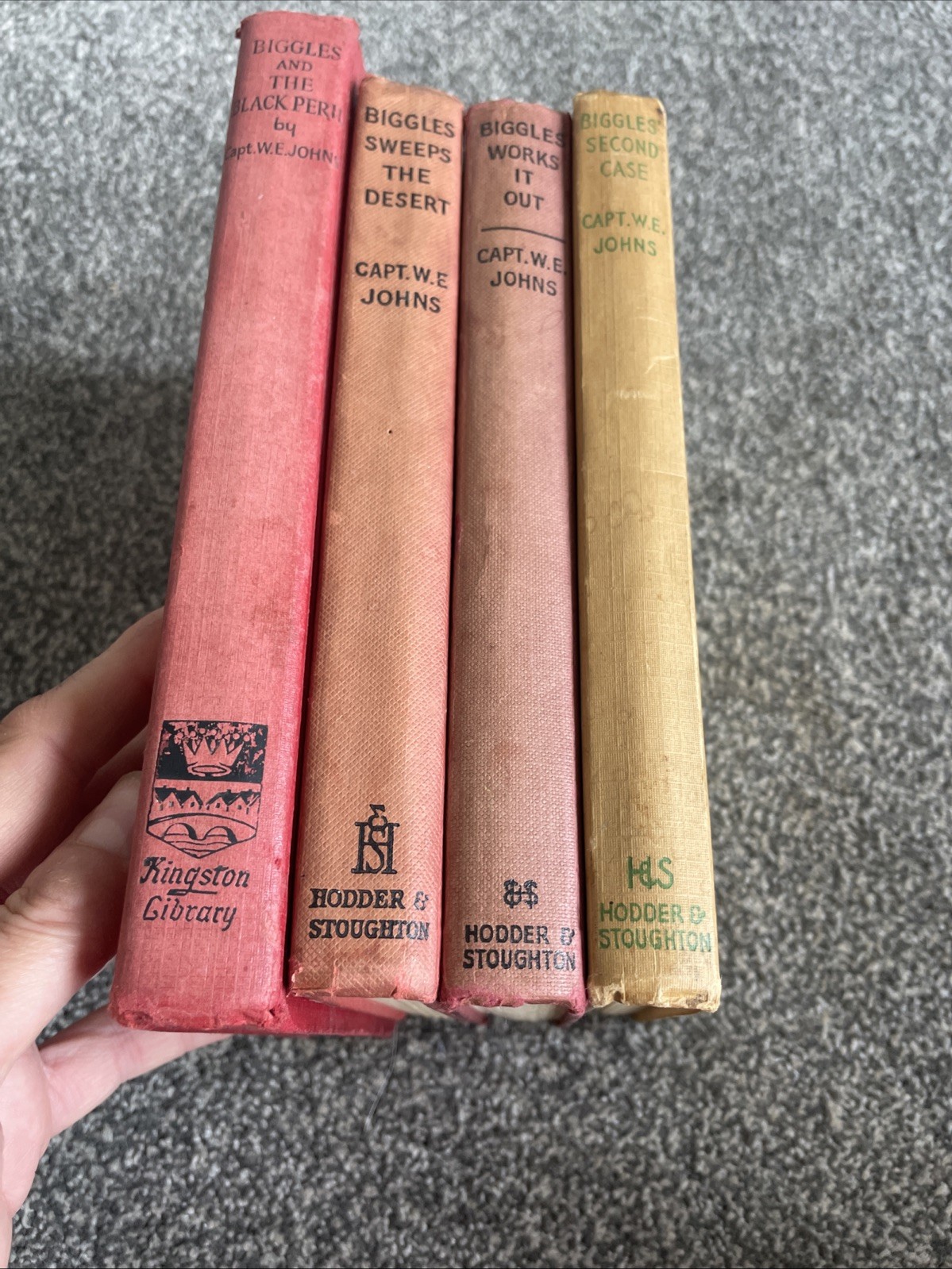 Biggles Books Bundle x 4 W E Johns Inc 2 First Editions