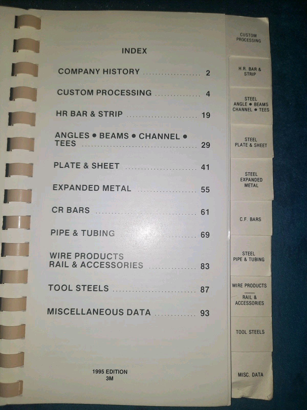 Jeffreys Steel Co Inc Stock List & Reference Book Catalog | 1995 PB Comb