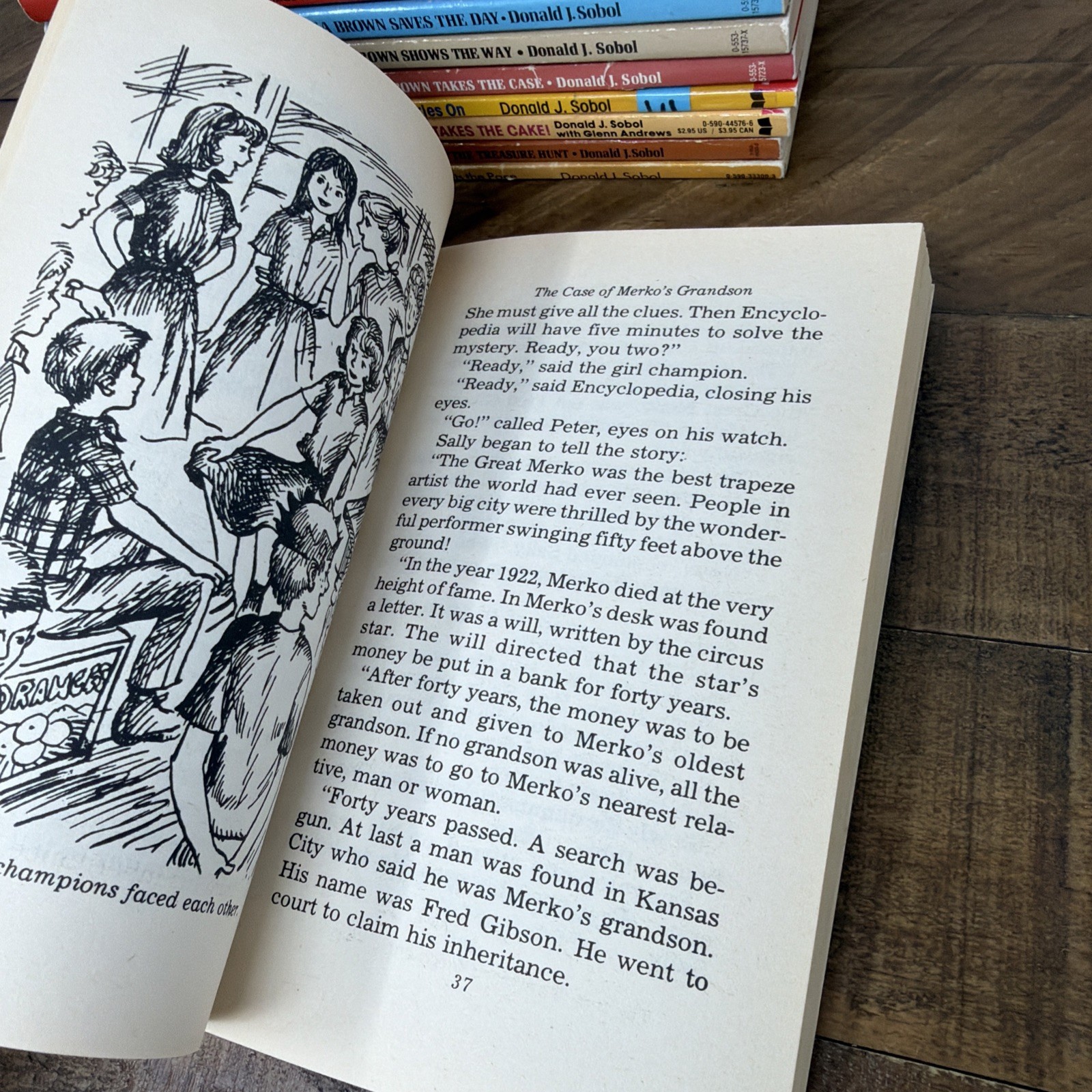 Encyclopedia Brown Lot 9 Vintage Paperback 1980s Boy Detective Mystery