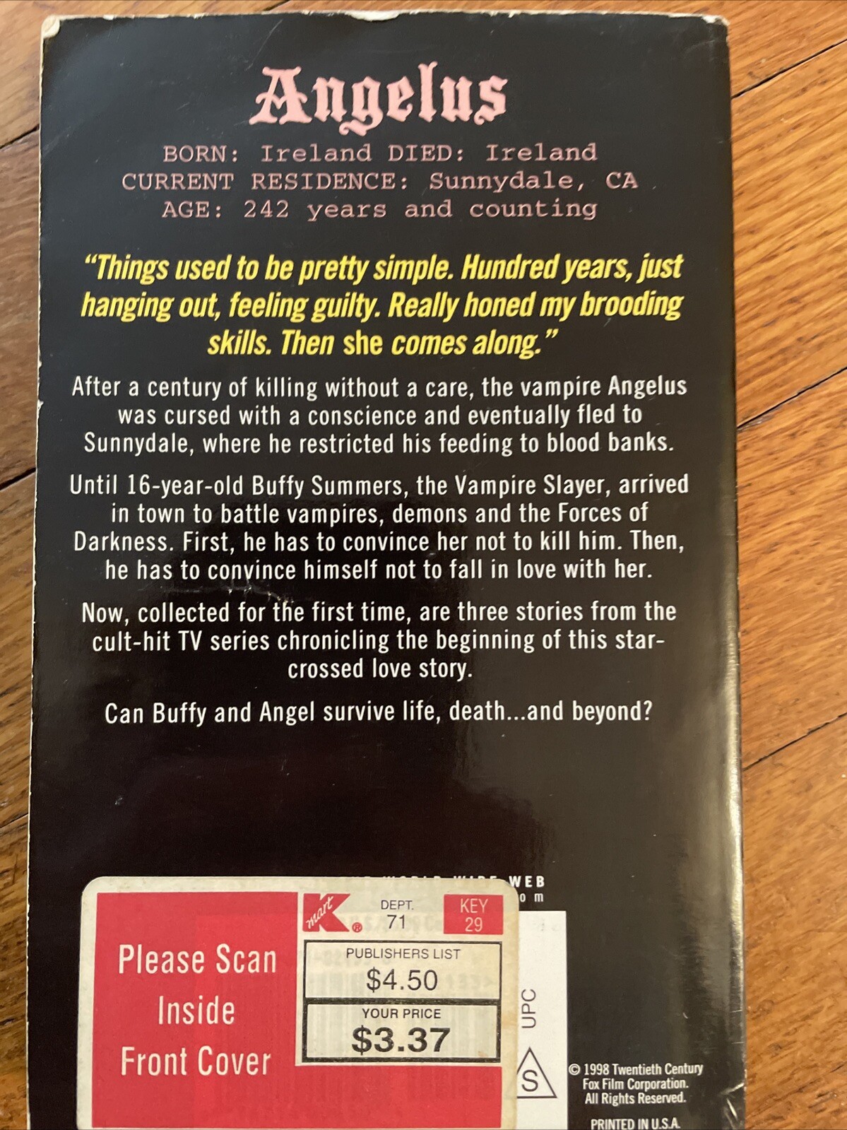 BUFFY THE VAMPIRE SLAYER Angel Chronicles #1 Nancy Holder (1998) PB TV Paperback