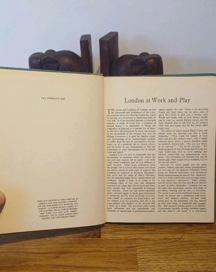 LONDON;WORK and PLAY, 1950,Harry Batsford,1st Ed,Illust Hardcover Book