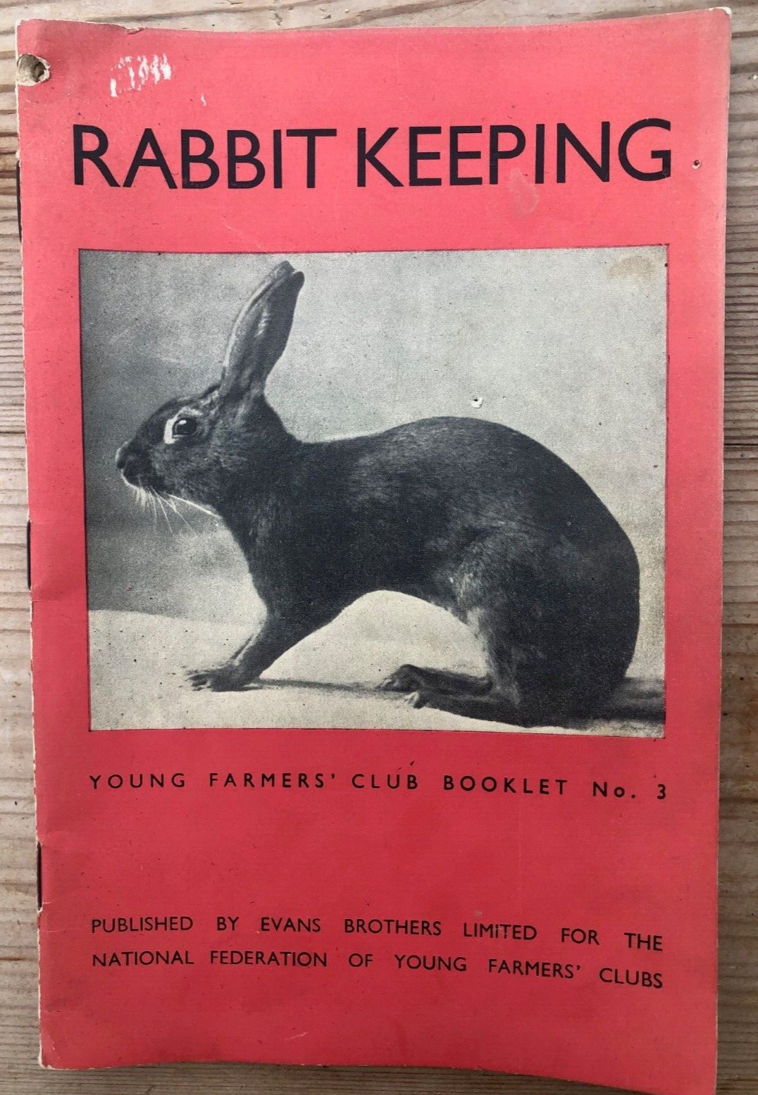 VINTAGE YOUNG FARMERS CLUB BOOKLET No3 RABBIT KEEPING HUTCHES RABBITRIES