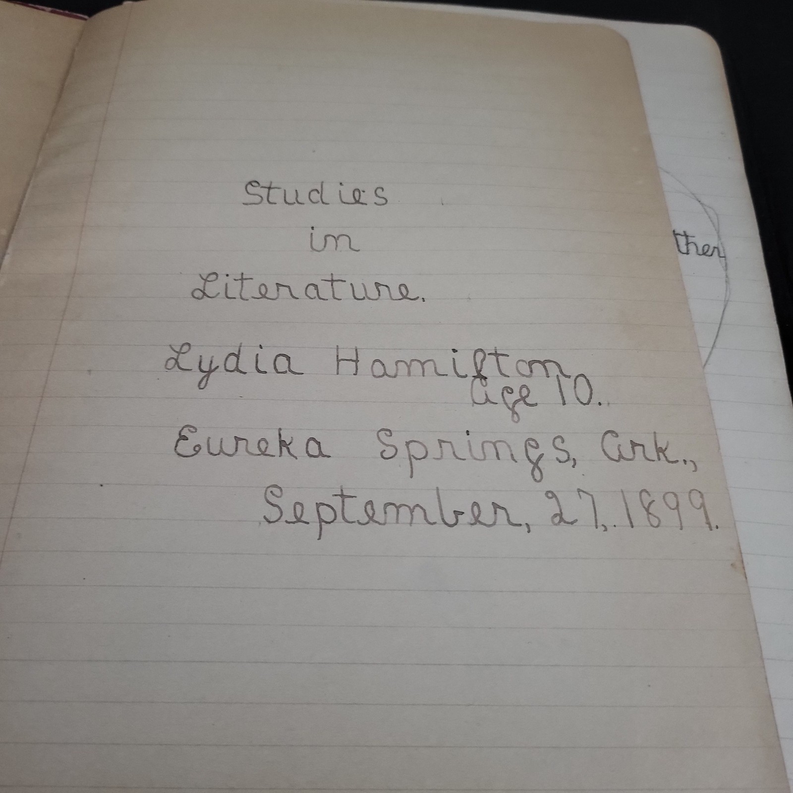 1899 Handwritten Book By 10 Year Old Girl RARE!!!