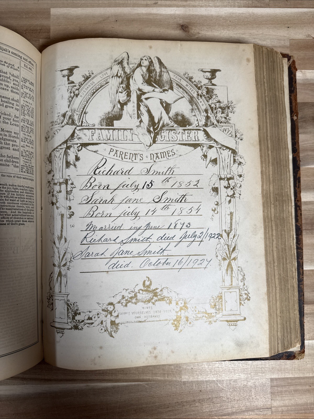 c1870 HOLY BIBLE john brown SELF INTERPRETING color illustrations GEORGE BENTLEY