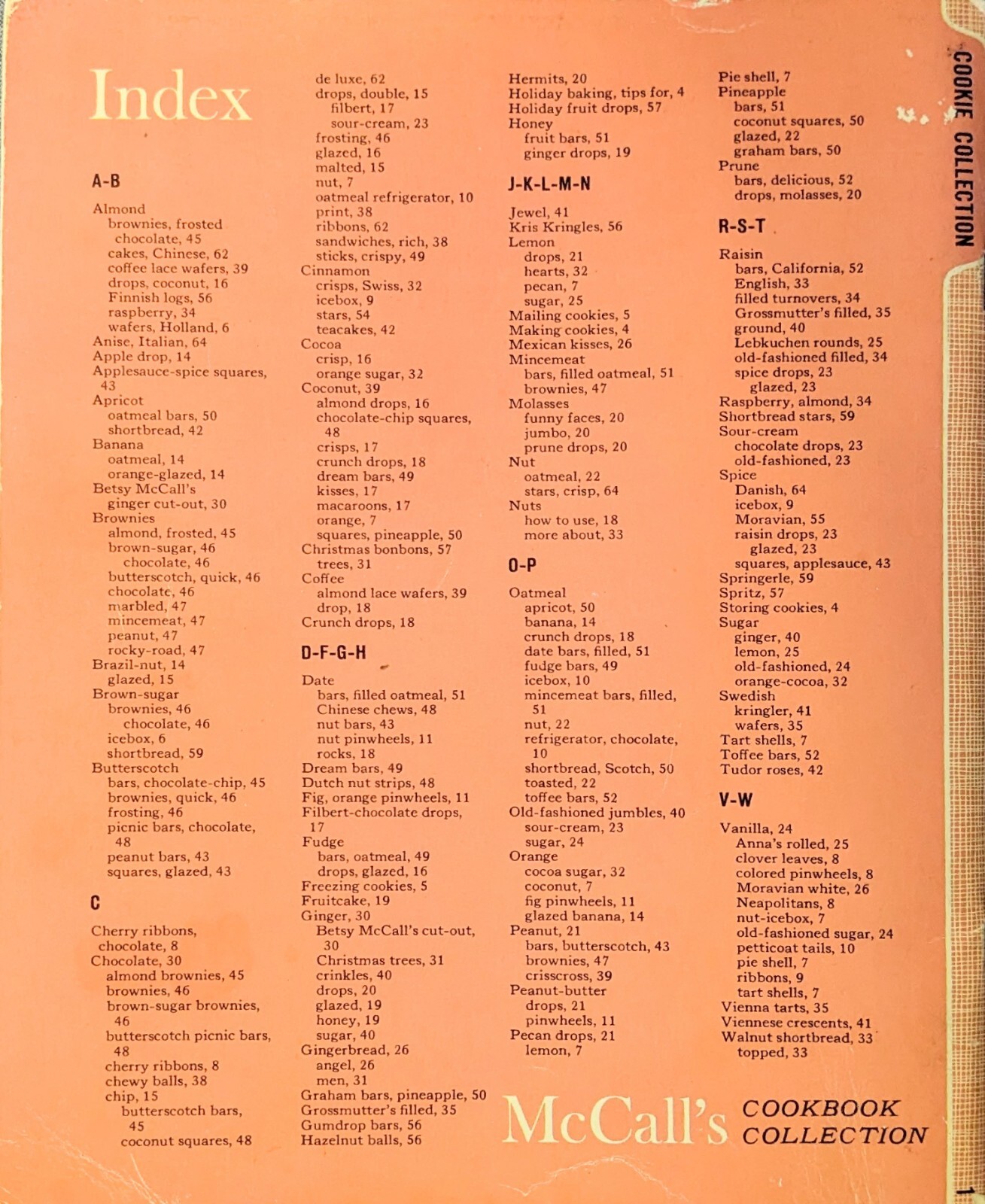 MCCALLS COOKIE COLLECTION Recipes 1st Ed Christmas Cookies PB 1965
