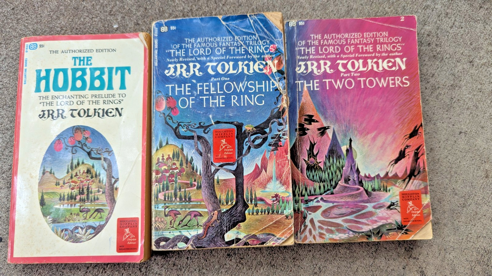 The Lord of the Rings Hobbit Ballantine Books 1965 Dolphin Edition 3 Paperbacks