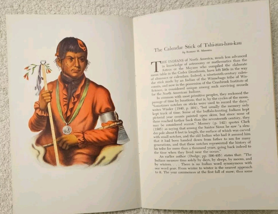 The Calendar Stick of Tshi-zum-hau-kau 1945 Winnebago Indian