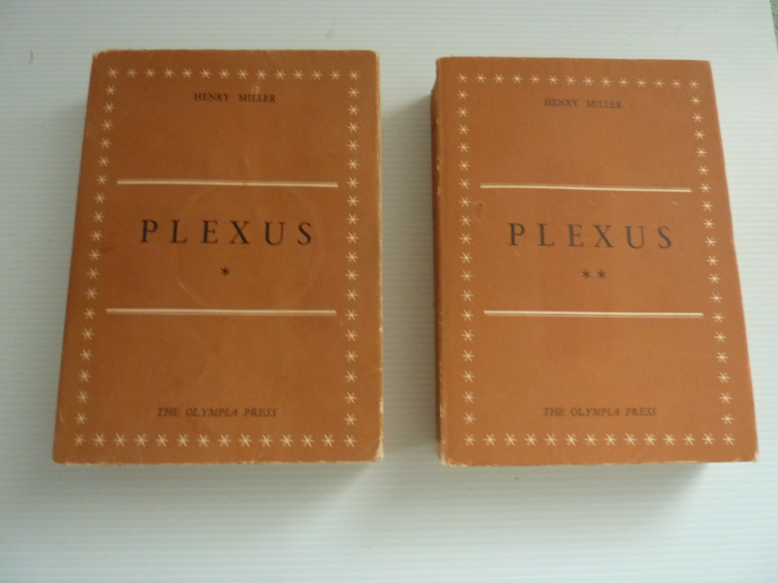 Plexus by Henry Miller. 2 vols Limited ed In wraps 1953 1st ed Olympia Press