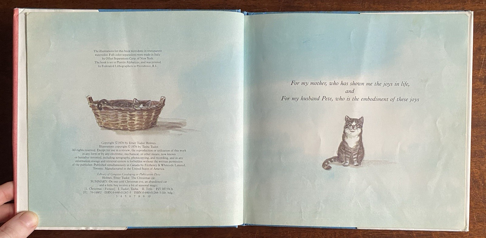 The Christmas Cat By Efner Tudor Holmes, Tasha Tudor, Vintage 1976 Hardcover