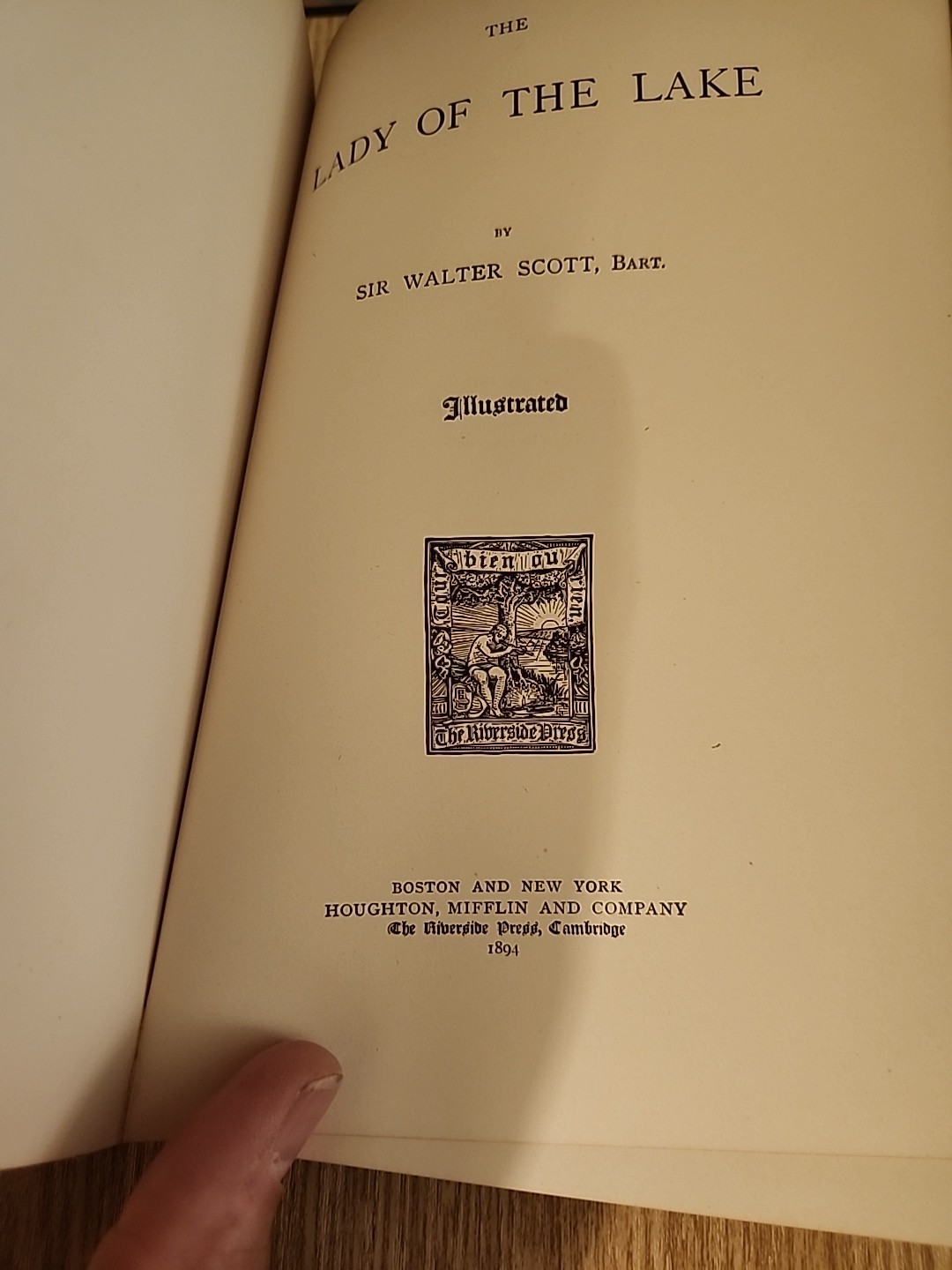 The Lady Of The Lake by Sir Walter Scott 1894 Vintage Houghton Mifflin