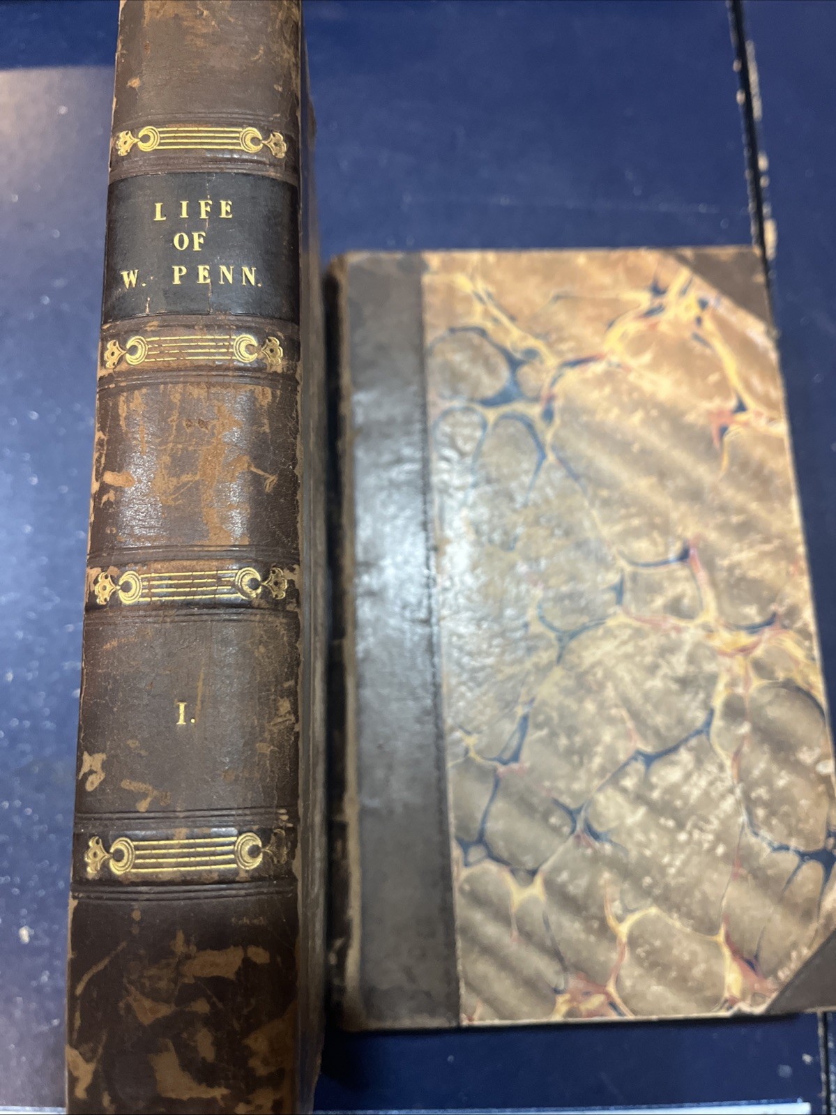 Memoirs of William Penn Vol I & II, Thomas Clarkson — 1813 Leather & Marbled HC