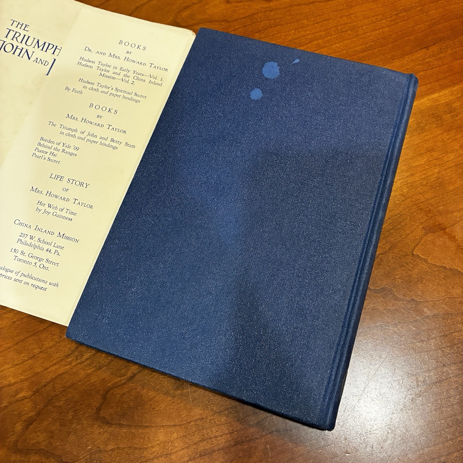 The Triumph of John & Betty Stam by Mrs Howard Taylor 1952 Book Hardcover CIM