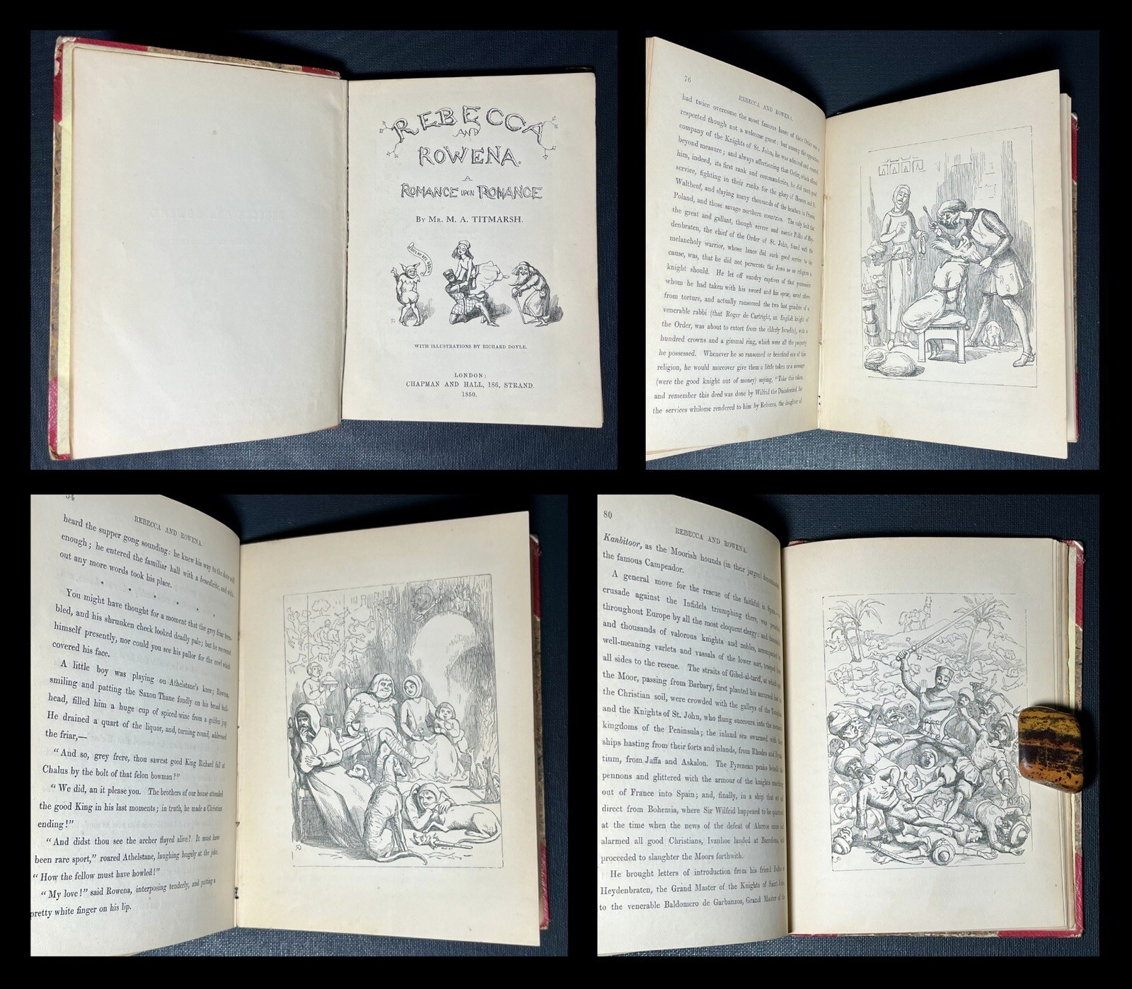 1850 THACKERAY 1st Edition ANTIQUE rare Book BURLESQUE Romance MARRIAGE jealousy