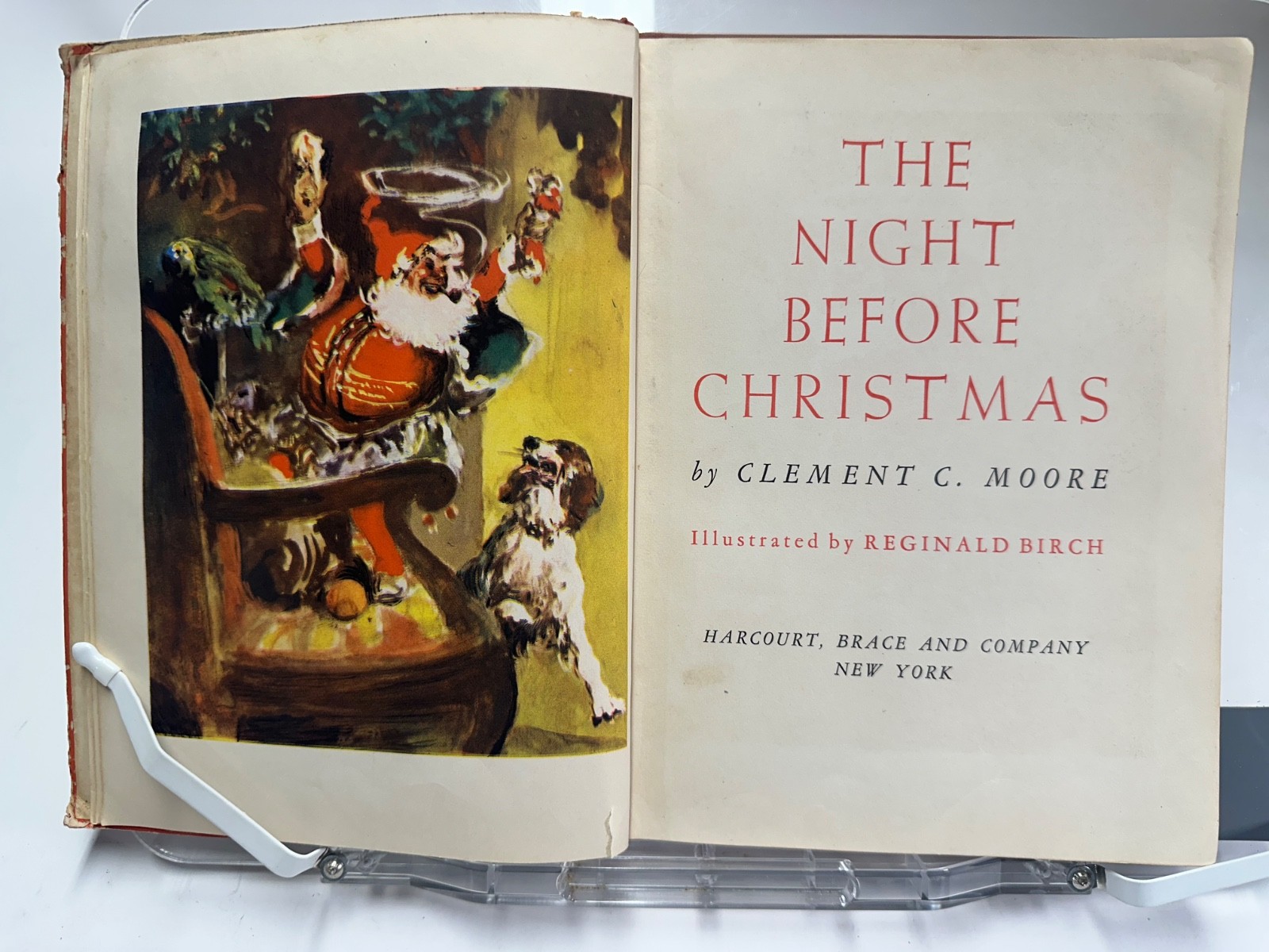 The Night Before Christmas 1937 HC 1st ed Signed by Reginald Birch (Illustrator)