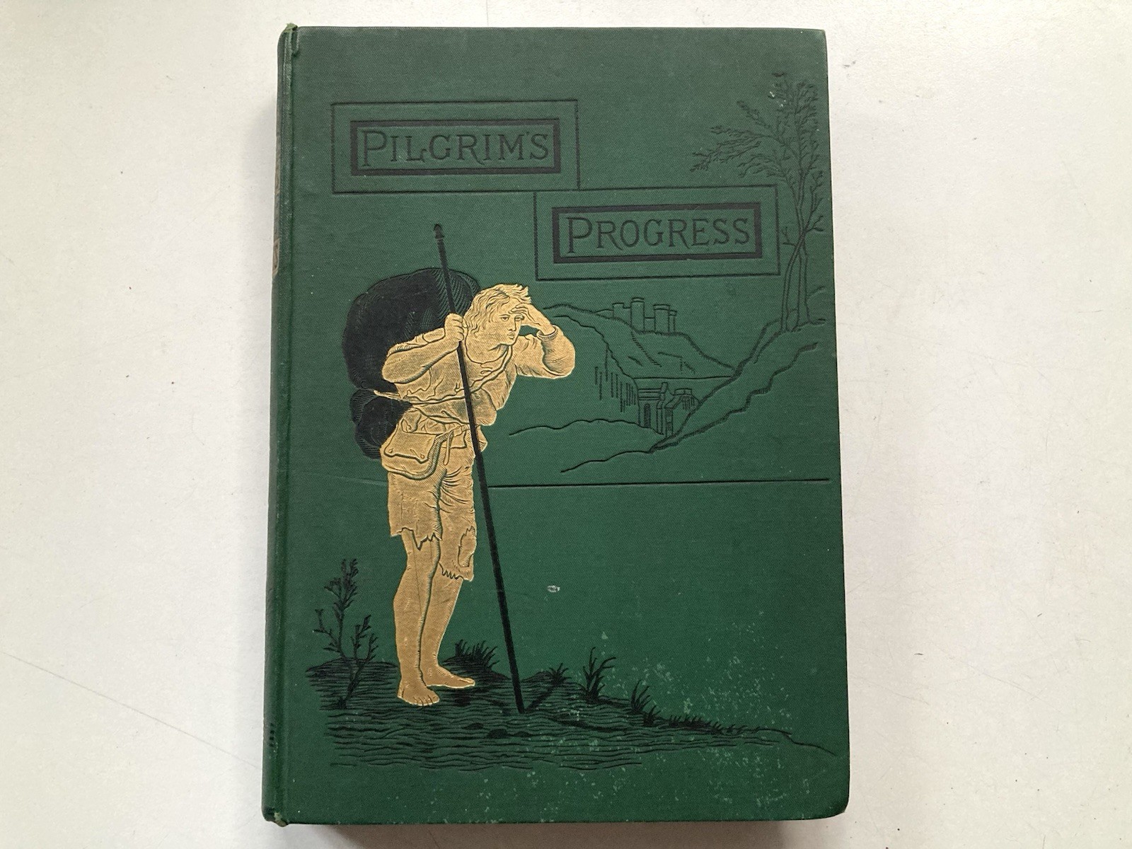 The Pilgrim’s Progress by John Bunyan Cassell Edition Green Cloth Binding 19th C