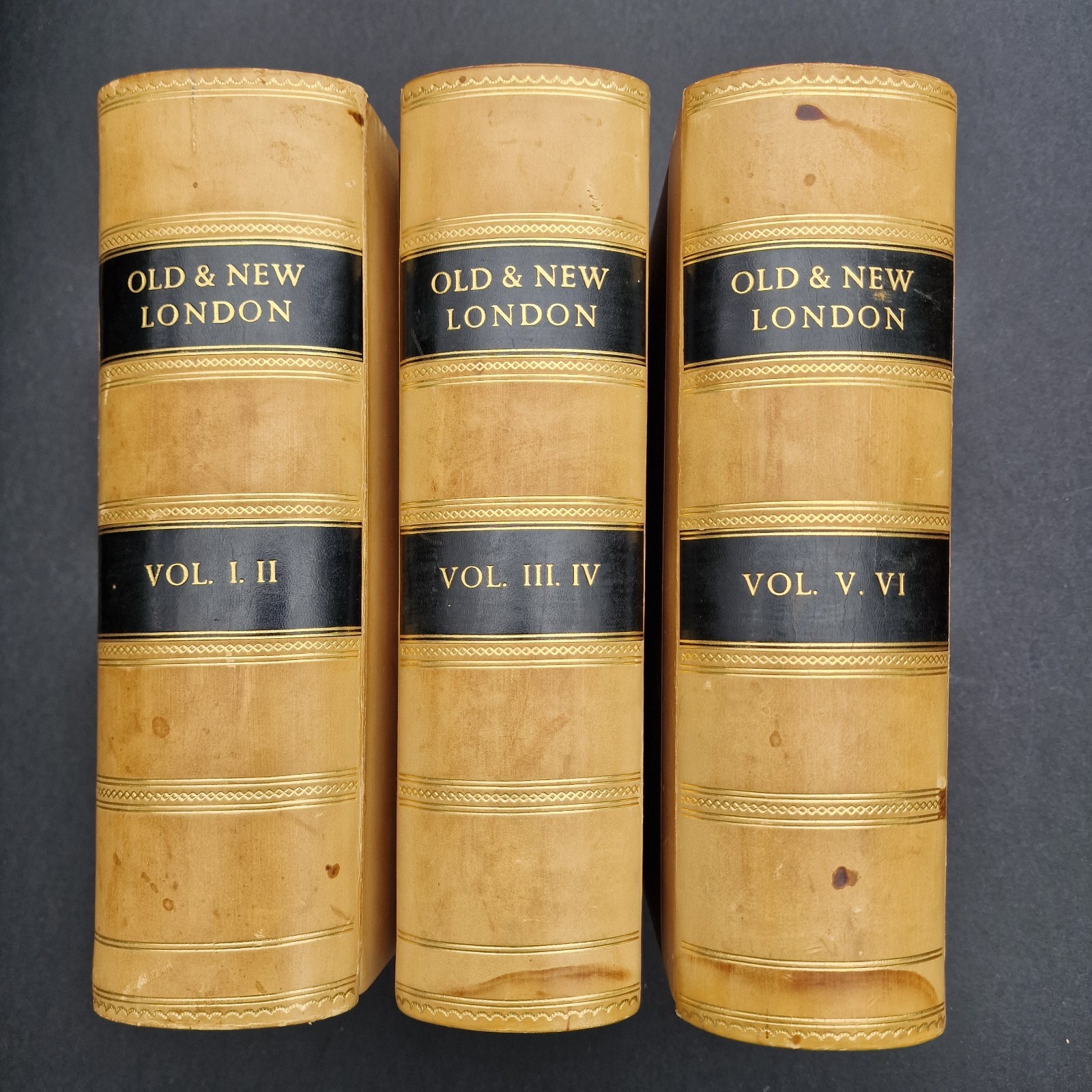 Antique Old & New London 6 Vol Set Walford Thornbury Half Leather Illustrated