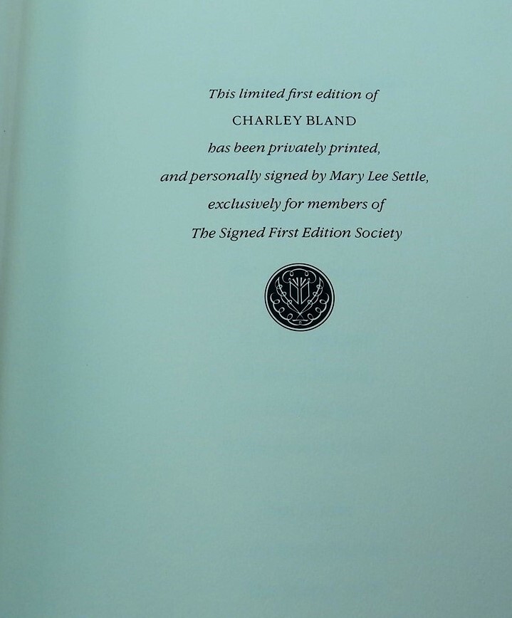 Mary Lee Settle: Charley Bland SIGNED First Edition Franklin Library LEATHER