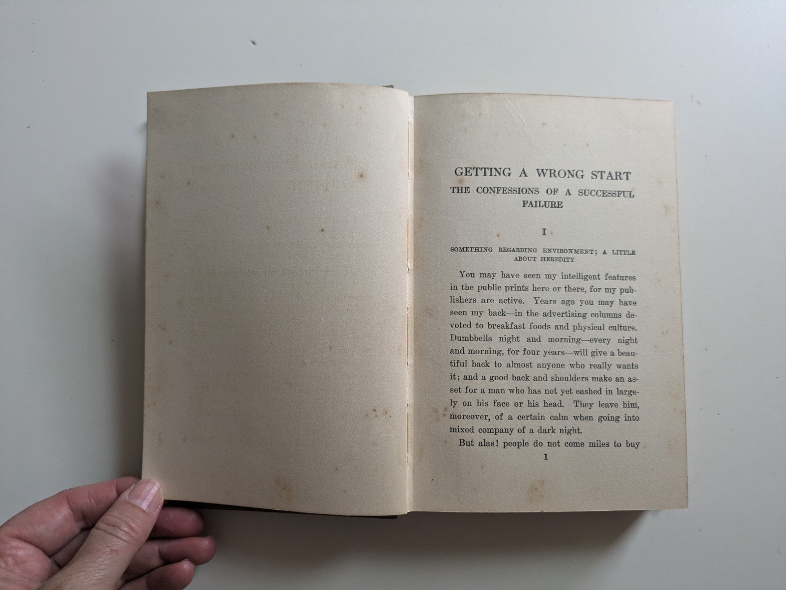 Getting a Wrong Start – Truthful Autobiography 1915 Macmillan Hough Antique 1st