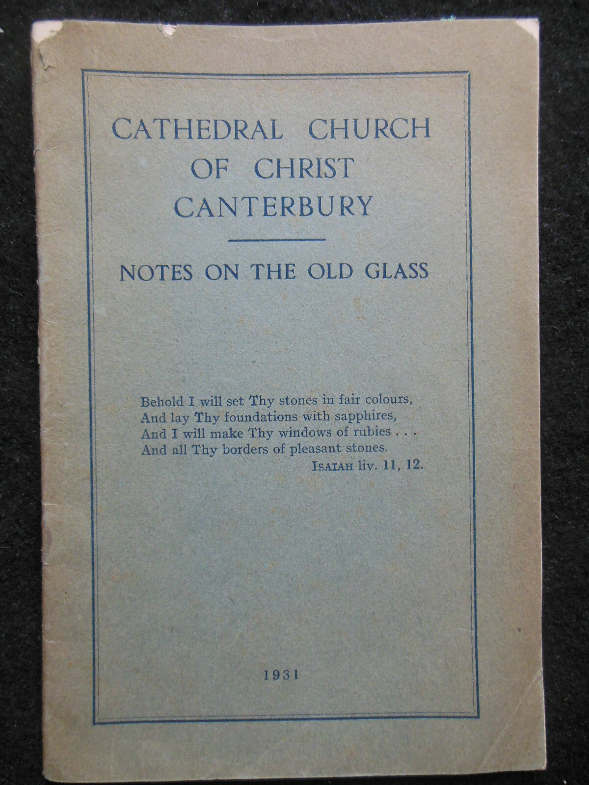 Cathedral Church of Christ, CANTERBURY (1931) Notes on the Old Glass – Booklet