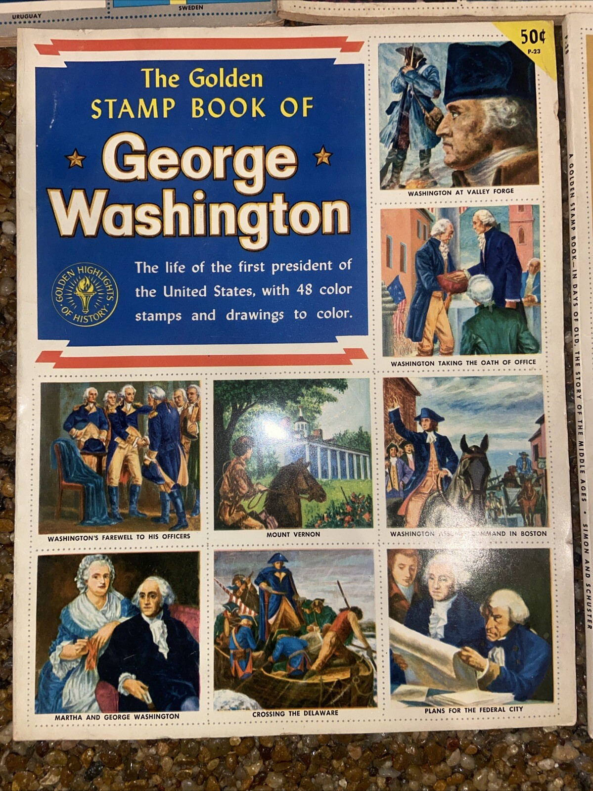 1954 The Golden Play Book Of Early Man, Cowboy, Truck, Flag And 4 Others