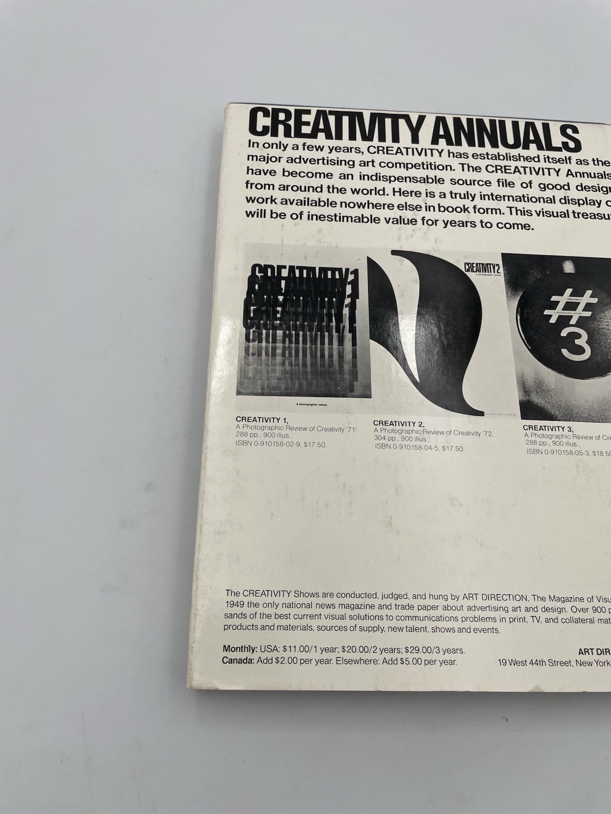 HAUSMAN, FRED [DESIGNER] Creativity 4 : a photographic review of Creativity ’74