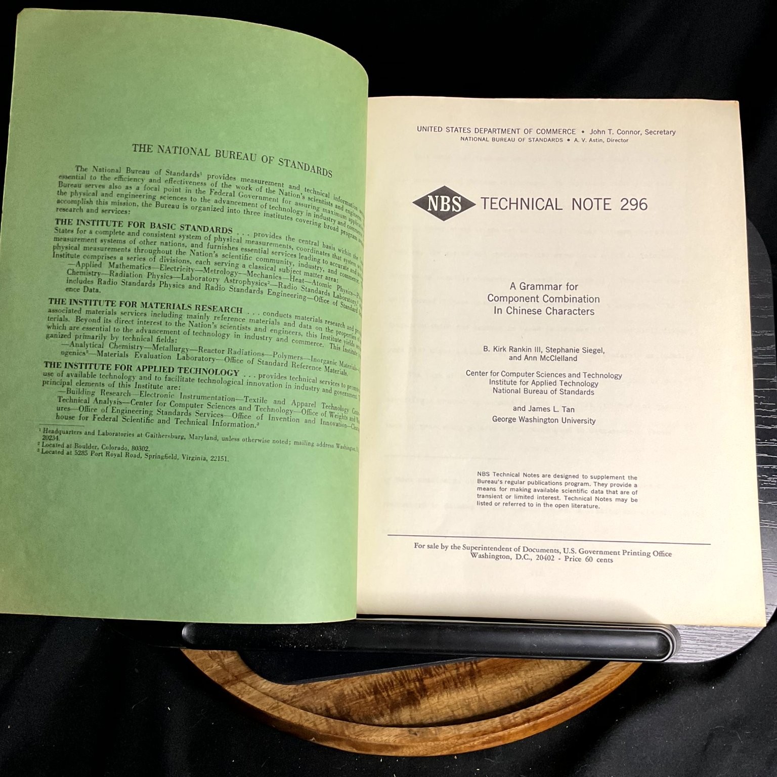 A Grammar for Component Combination In Chinese Characters NBS 1966 Linguistics