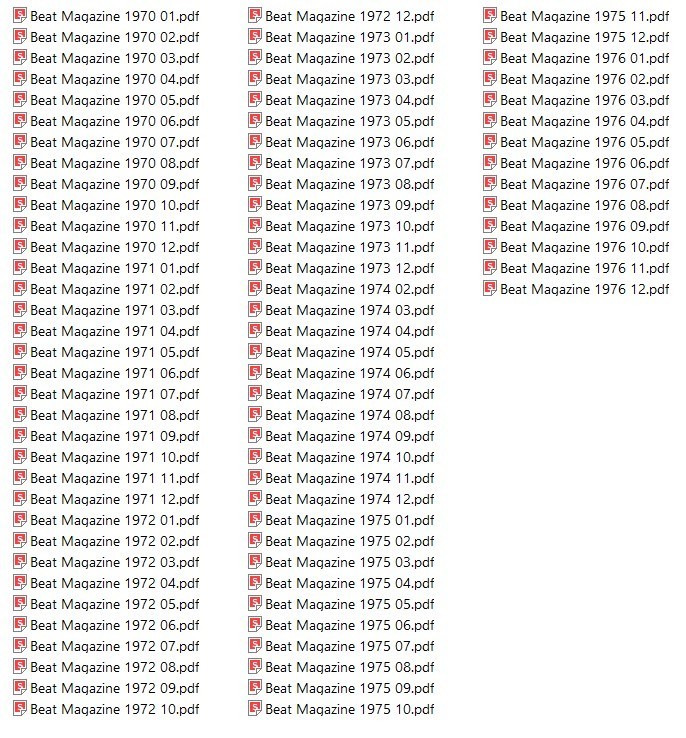 BEAT INSTRUMENTAL 1970S 82 Unique Issues In PDF Format On USB Flash Drive
