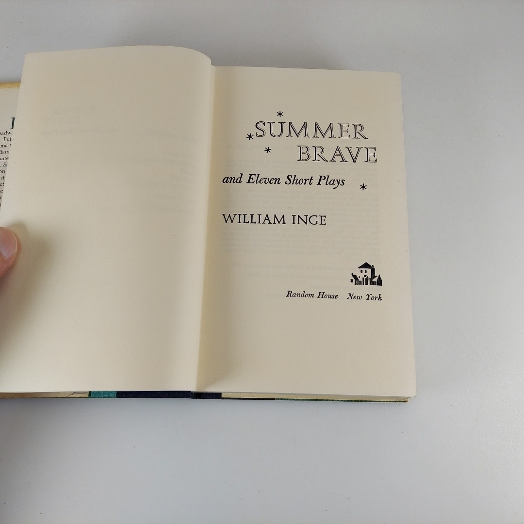 William Inge Summer Brave & Eleven Short Plays 1st Print HCDJ 1962 Random House