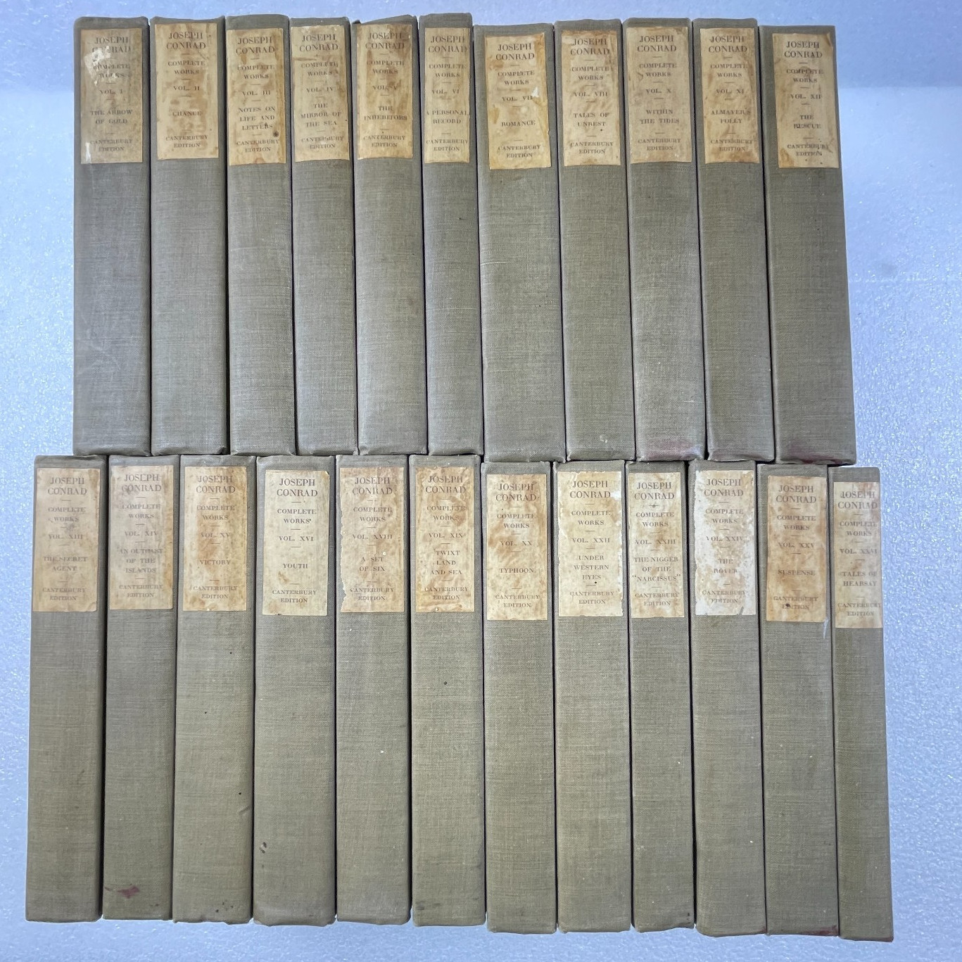 The Complete Works of Joseph Conrad – 23/26 Vol Set – 1928 Hardcover Gilded Top