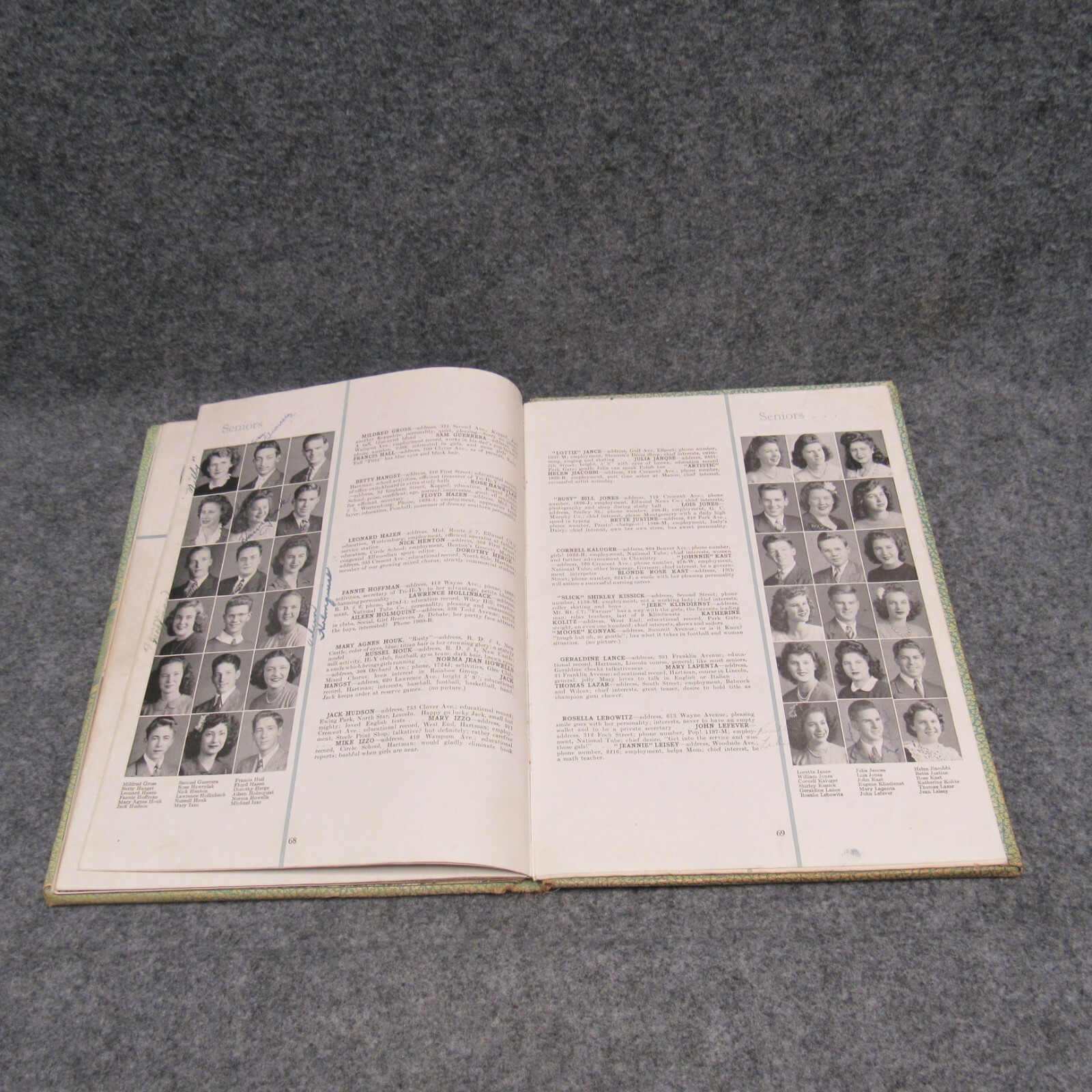 1945 Ellwoodian Yearbook Lincoln High School Ellwood City Pennsylvania Vintage