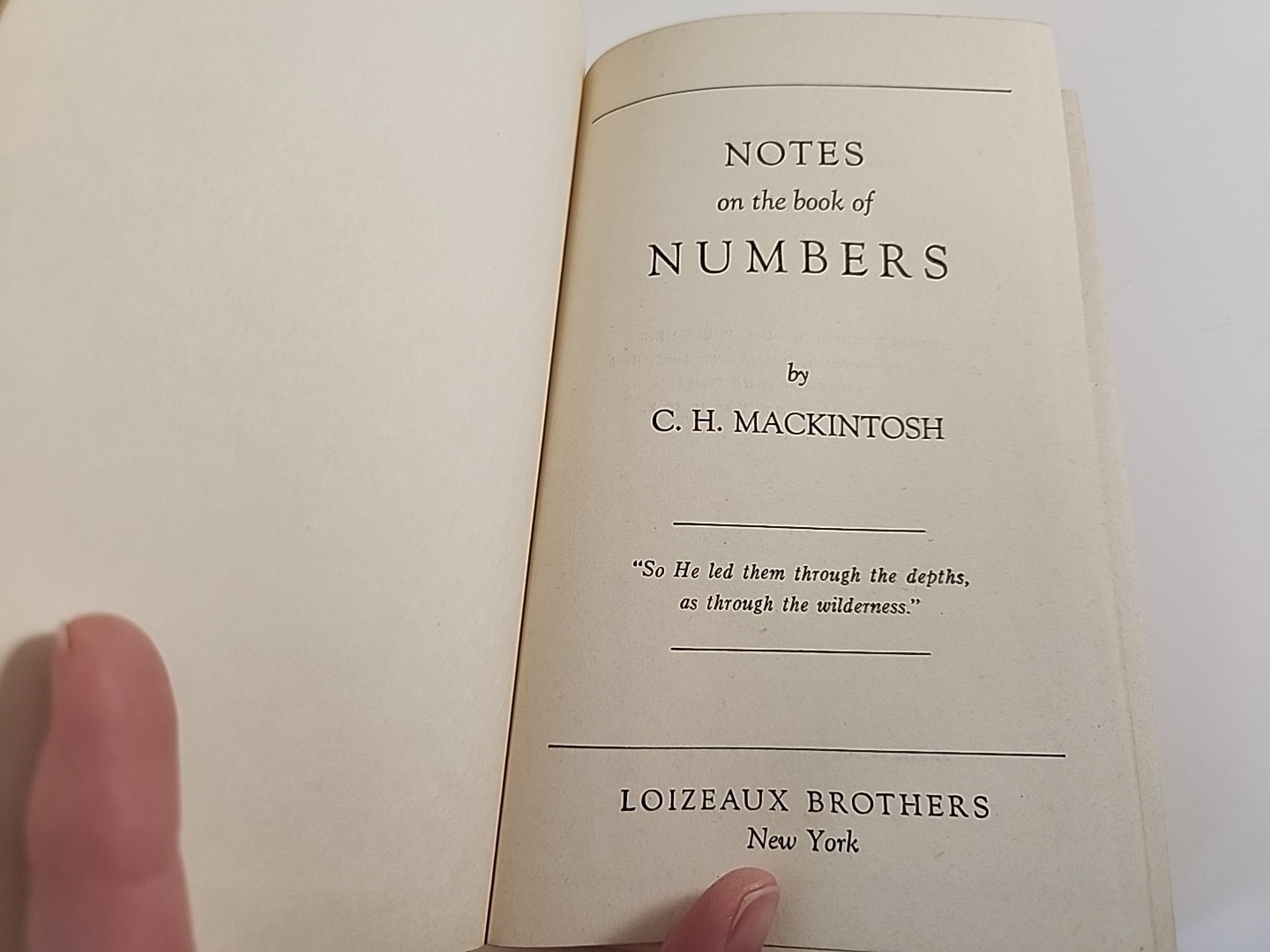 C. H. Mackintosh Notes on Genesis – Deuteronomy 6 Volumes Loizeaux Brothers 1954