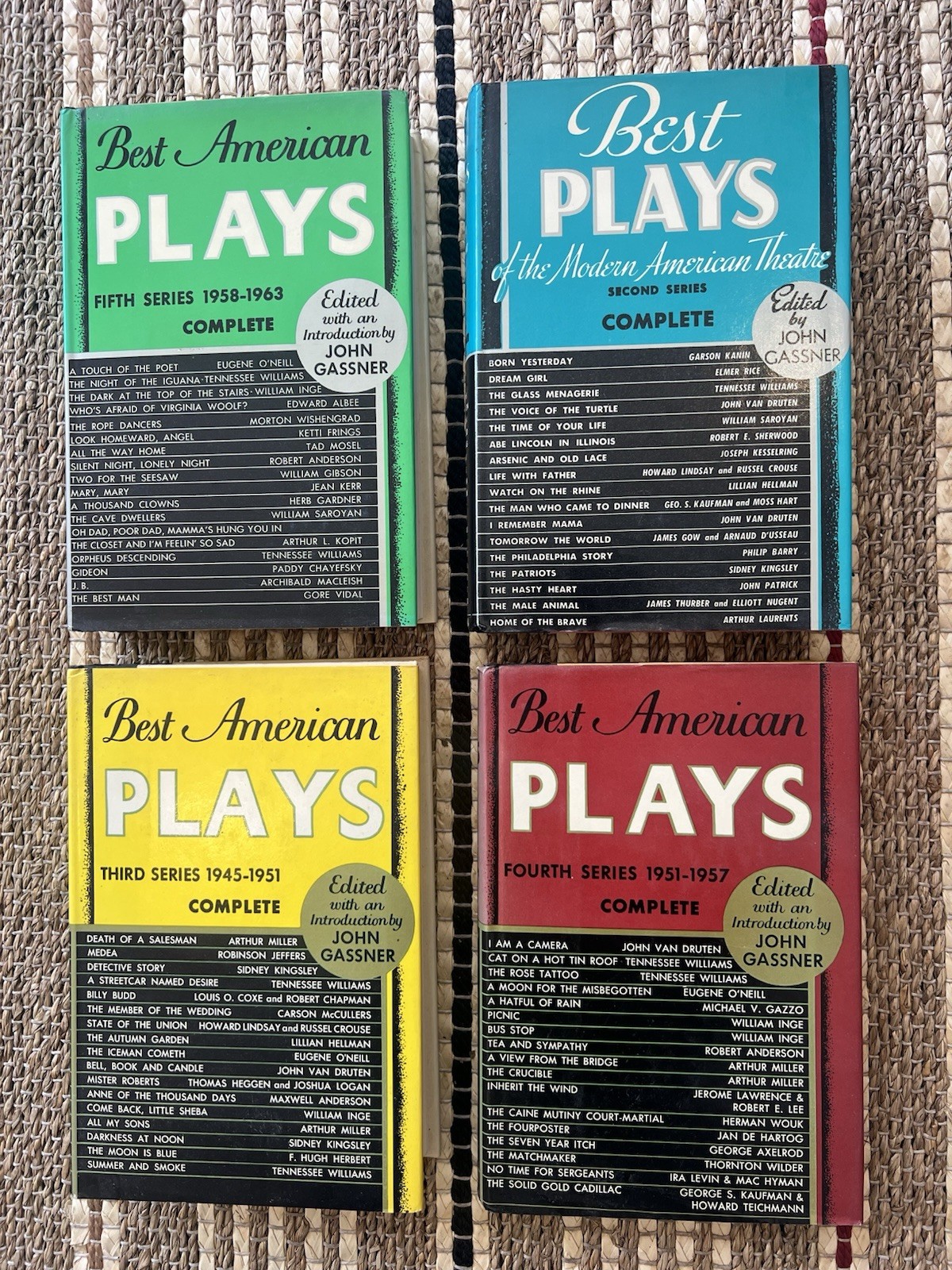 4 Best American Plays: Series 2,3,4,5 1952 HC/DJ John Gassner Theater Books