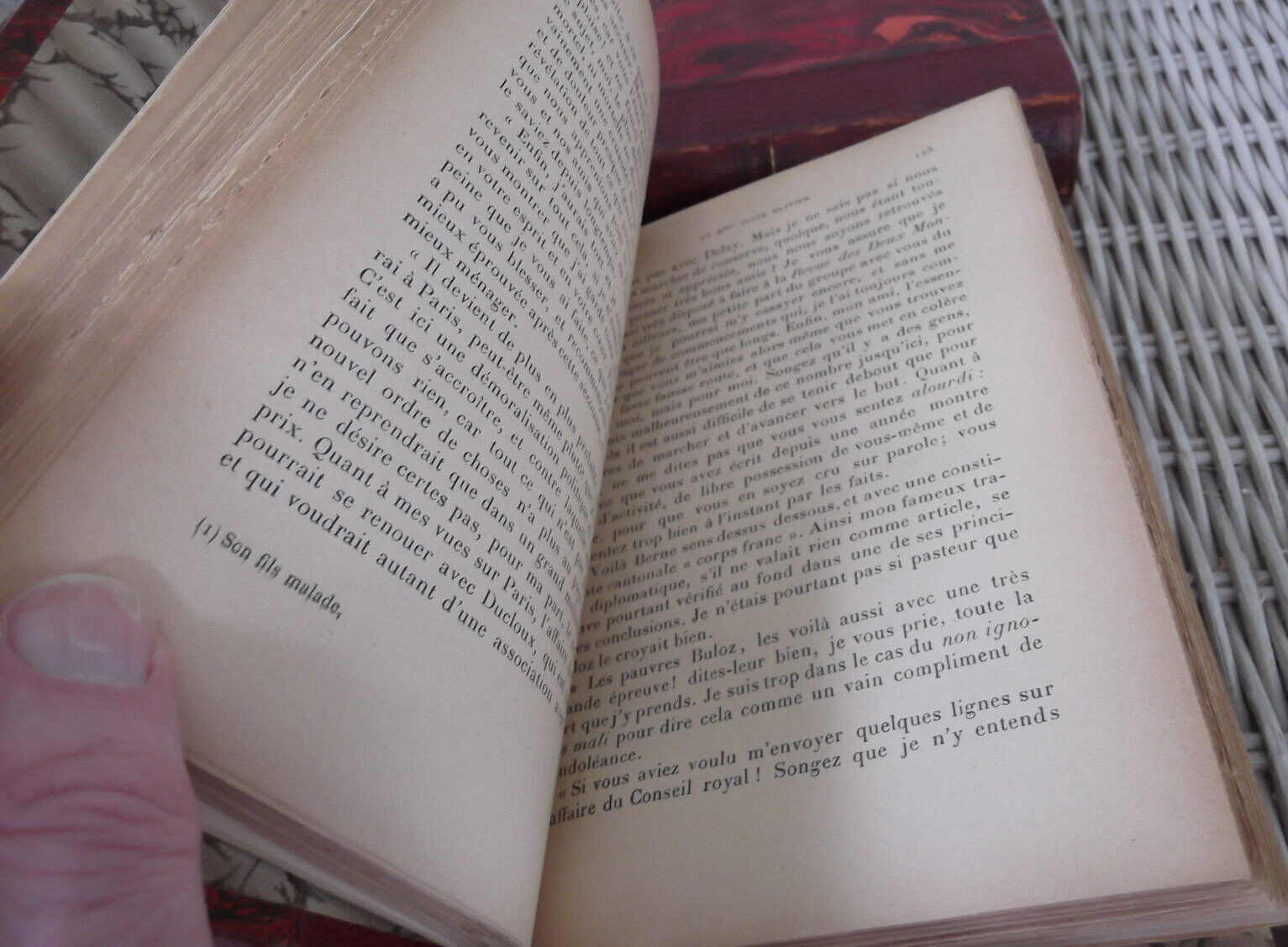 Three Red Leather French Books – Sainte Beuve by Seche (2 Vol.) & Le Romantisme