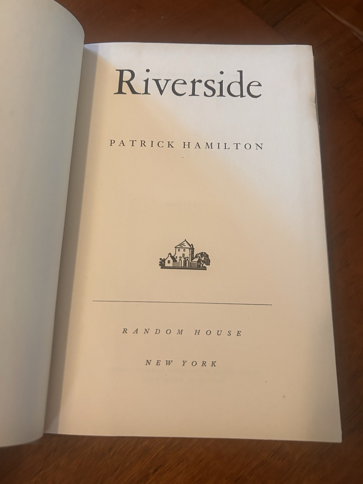 Stated 1st Print RIVERSIDE By Patrick Hamilton 1947 HCDJ VG+ PRISTINE