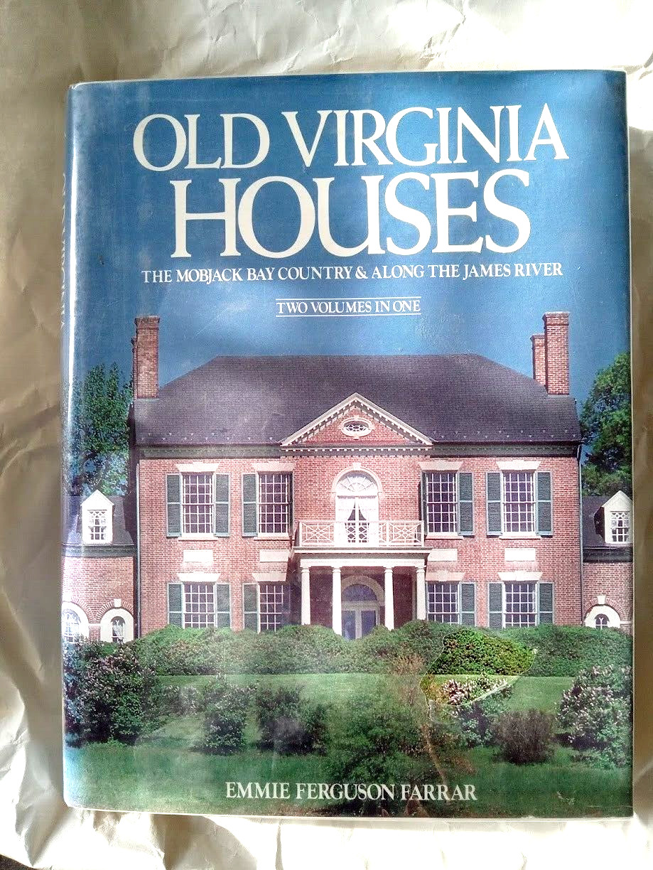 Old Virginia Houses Vintage Hardcover Book Black White Photos -Old Library Book