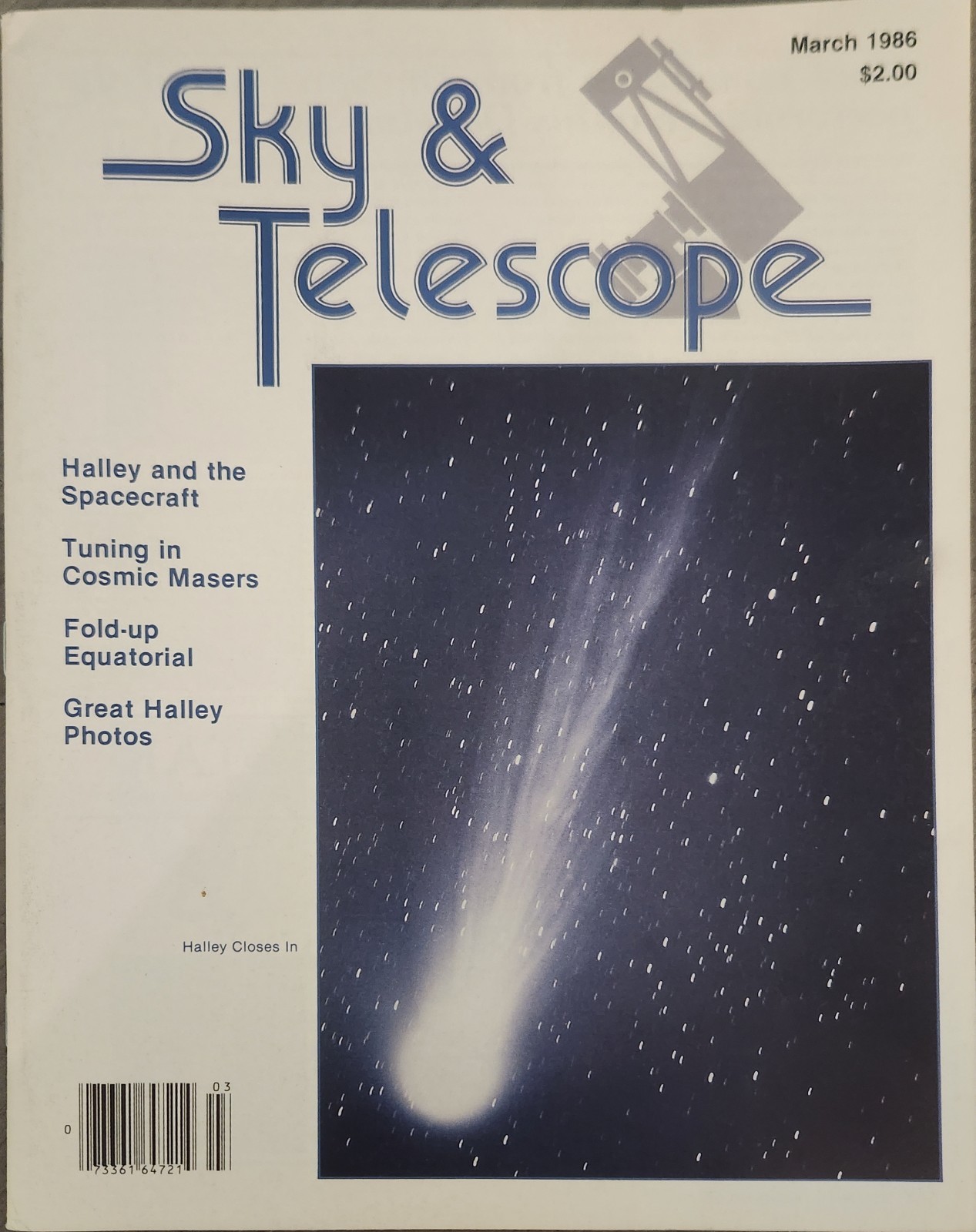 Vintage Sky and Telescope Magazine March 1986 Halley Closes In