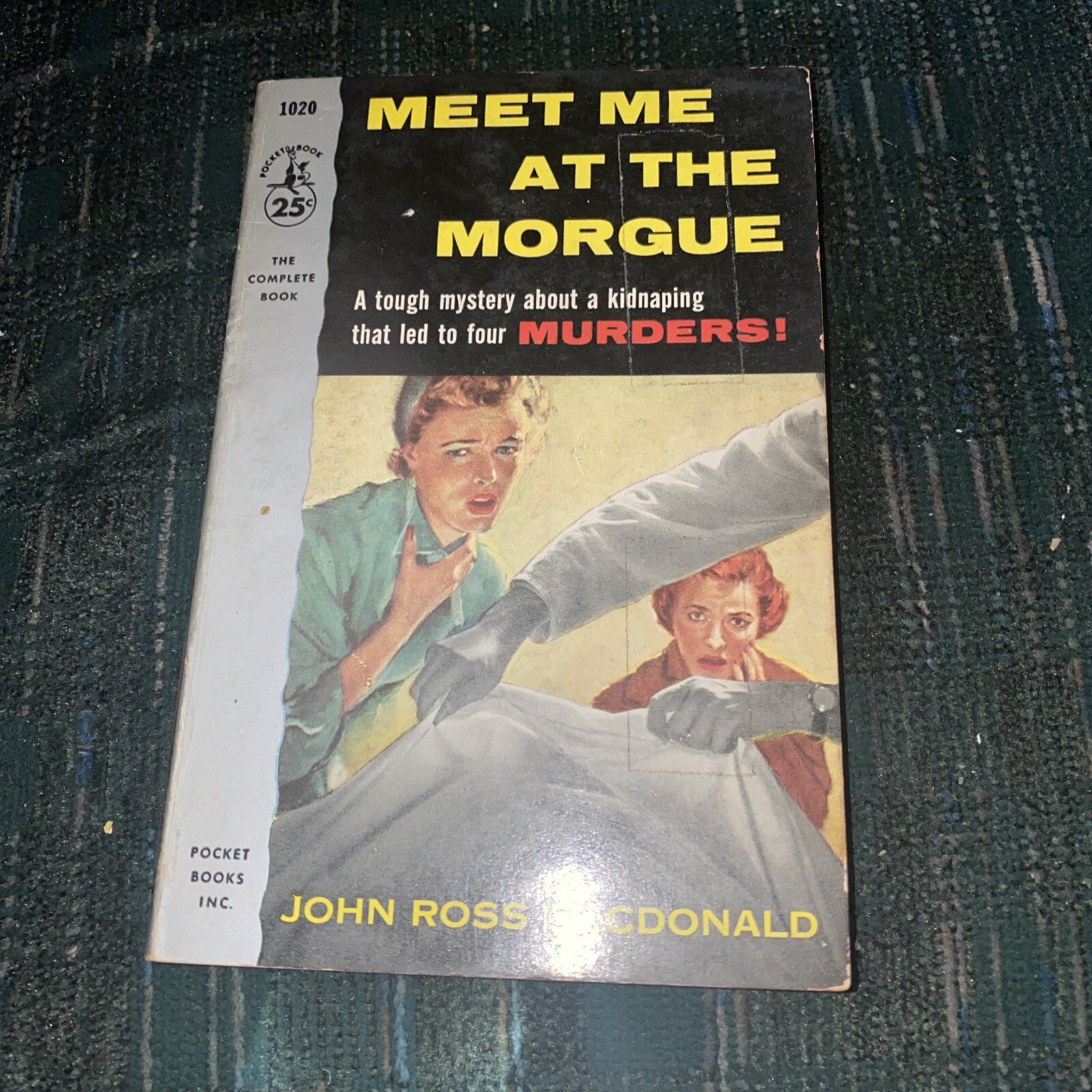 1954 Meet Me at the Morgue by John Ross MacDonald 1st Pocket pb #1020 Hulings