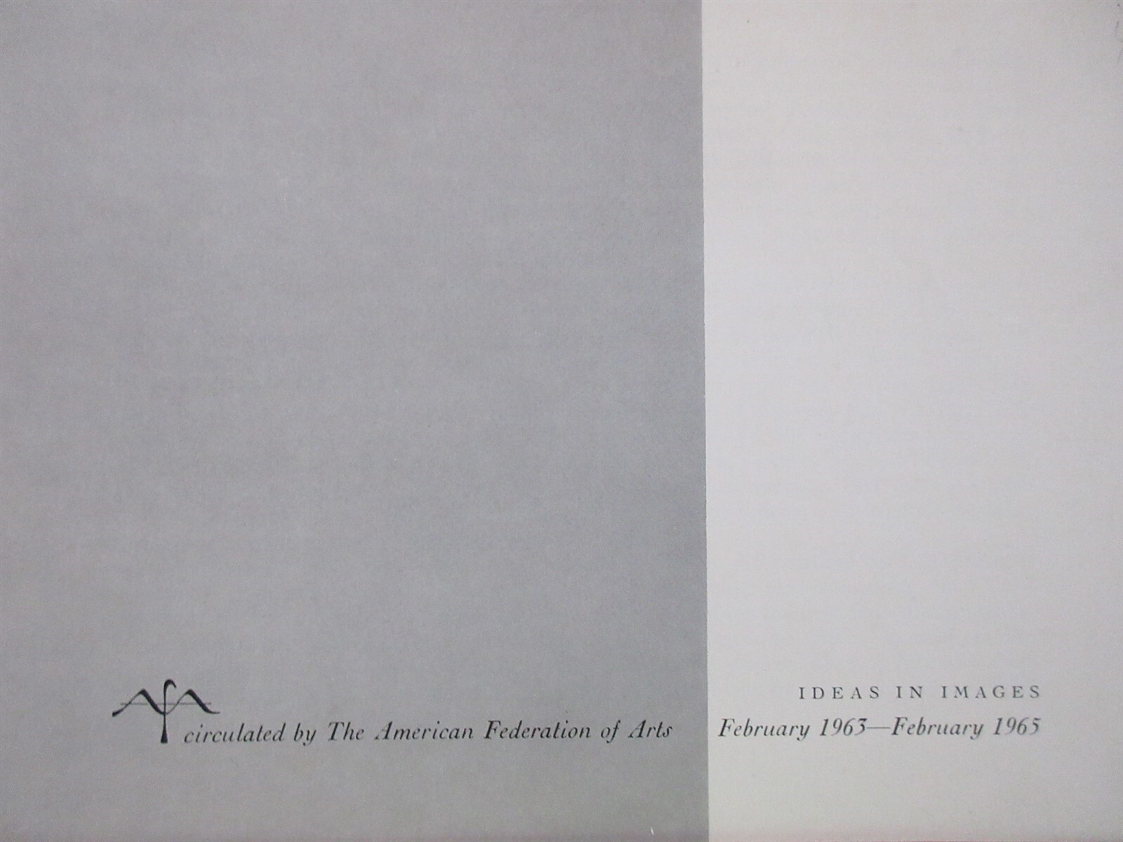 IDEAS IN IMAGES 1962 Worcester Art Museum American Federation of Arts