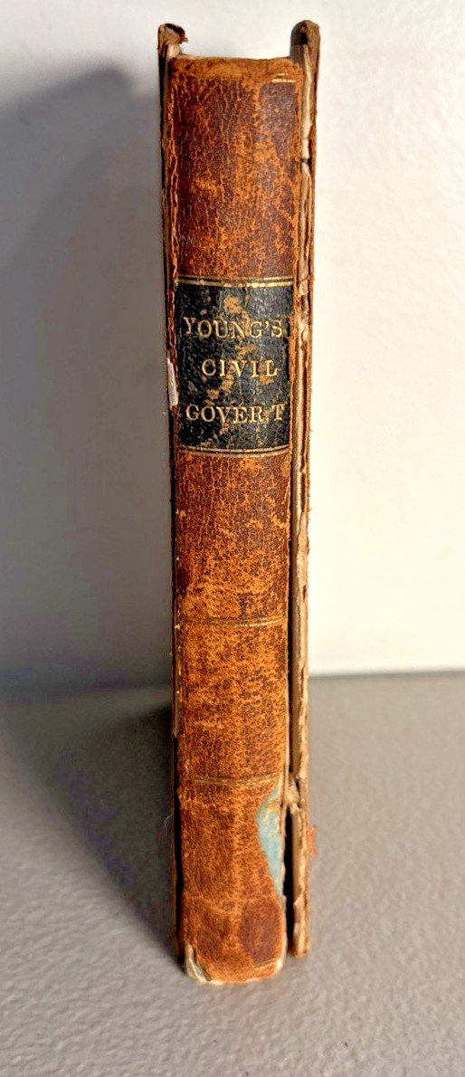1848 First Lessons in Civil Government Andrew W Young New York State Law Leather