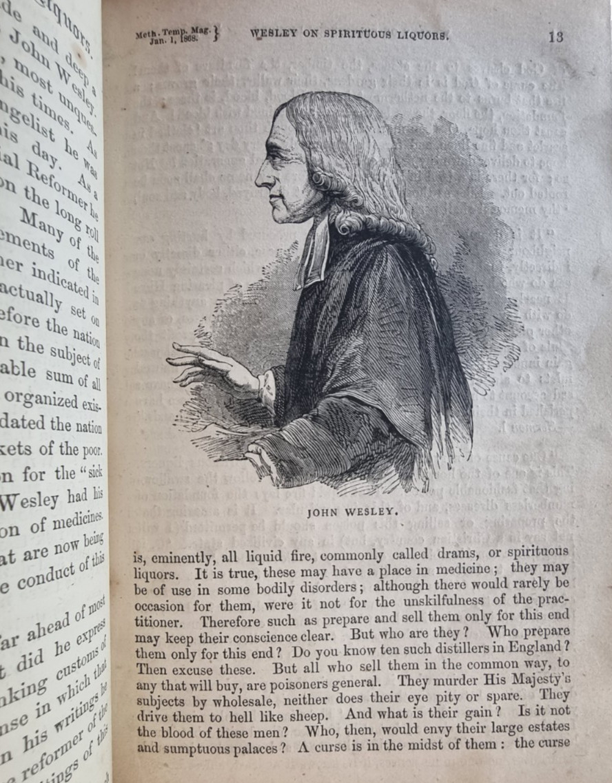 1868 Methodist Temperance Magazine First Year Vol 1 Half Leather Wesleyan