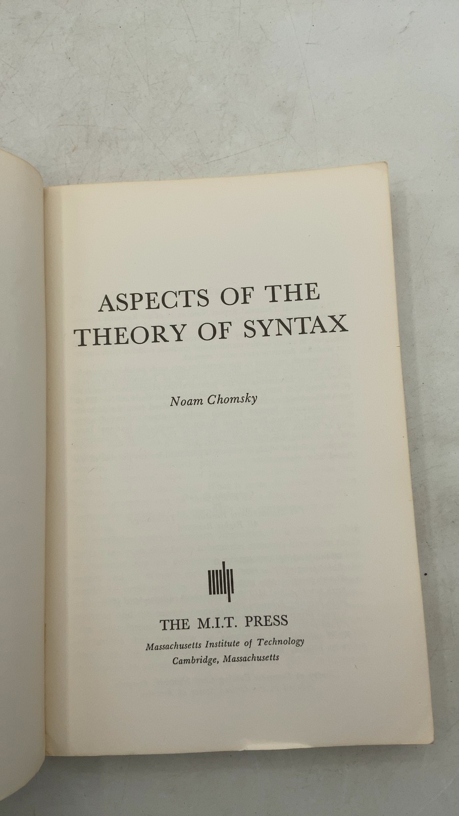 Aspects of the Theory of Syntax Noam Chomsky Hardcover 1975
