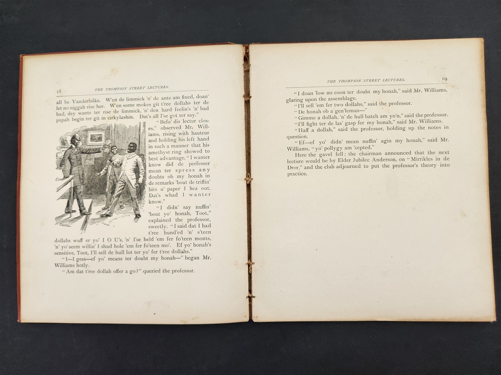1889 antique LECTURES BEFORE the THOMPSON STREET POKER CLUB african american HB