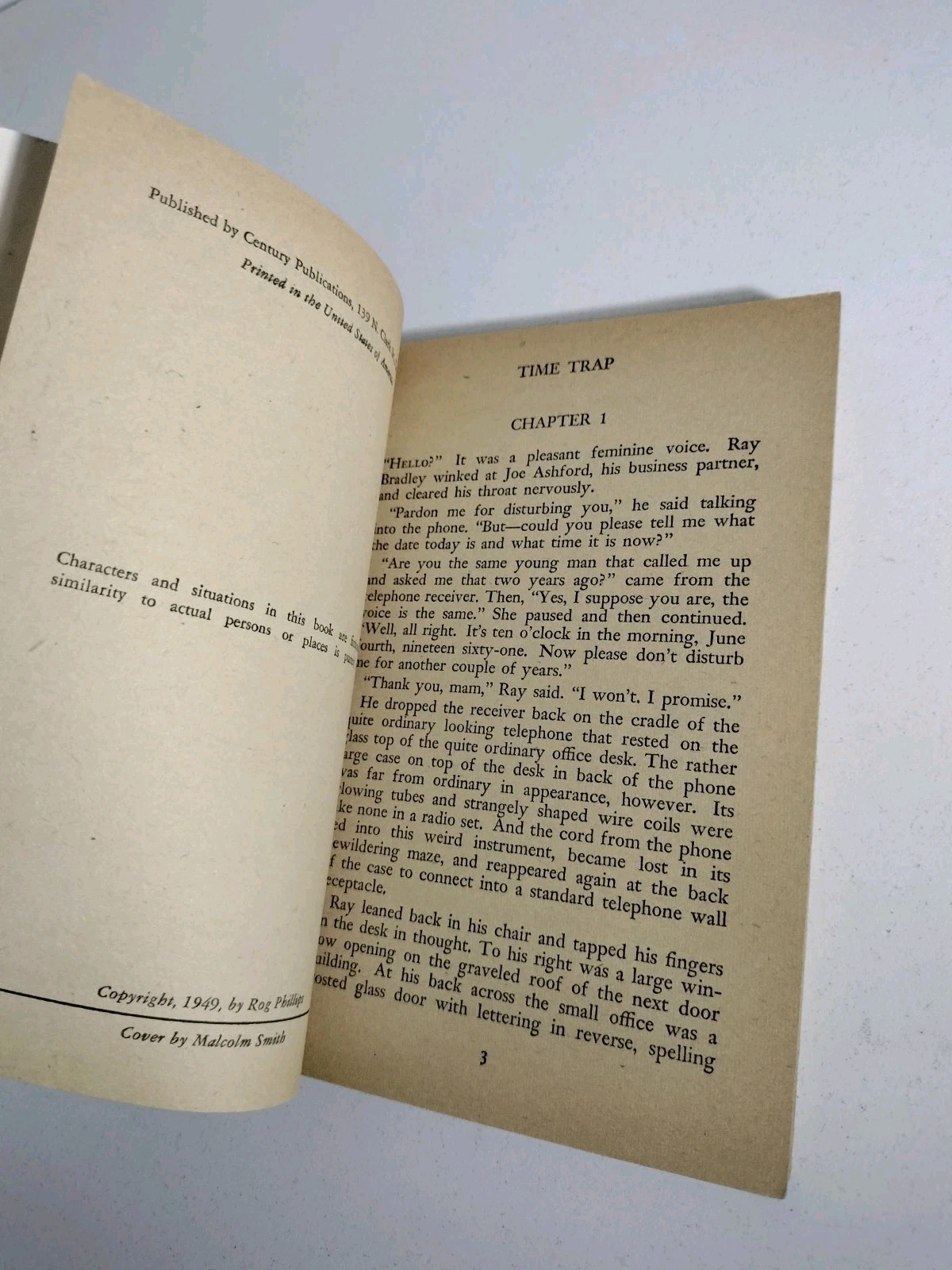 ?Time Trap by Rog Phillips 1949 Vintage Sci-Fi Century Book No. 116 Paperback
