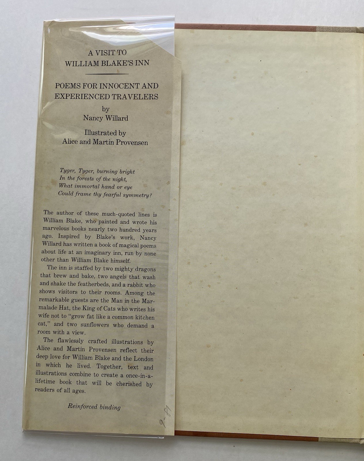 A Visit to William Blake’s Inn ~ Nancy Willard, Provensens First Edition Newbery
