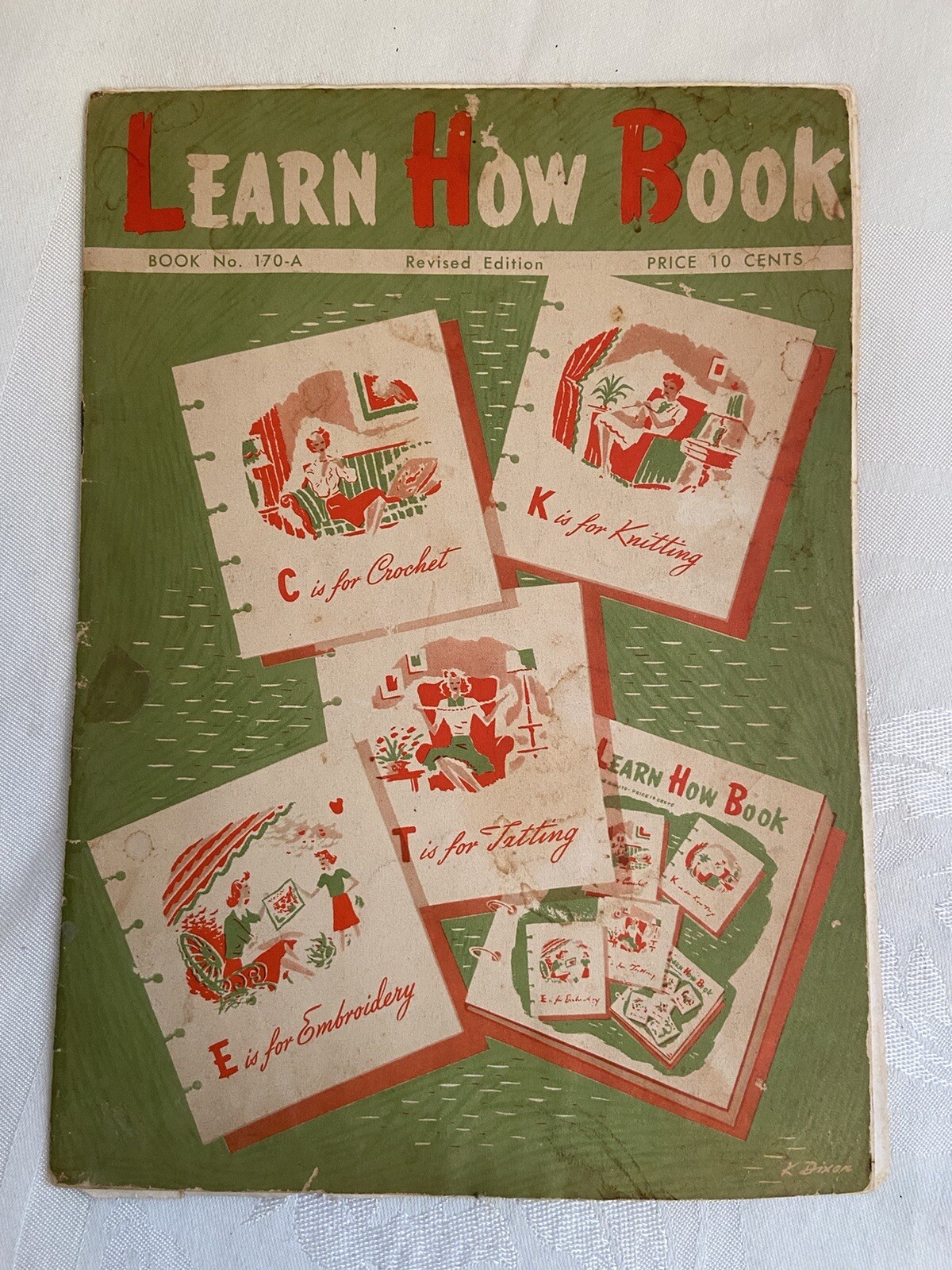 1952 LEARN HOW BOOK Crochet Knitting Embroidery Tatting PB Coats & Clark
