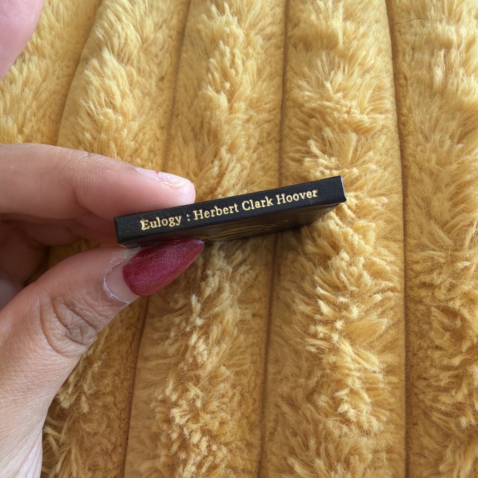 Herbert Clark Hoover Eulogy – Black Cat Press, 1977 – 1.75” Miniature Book