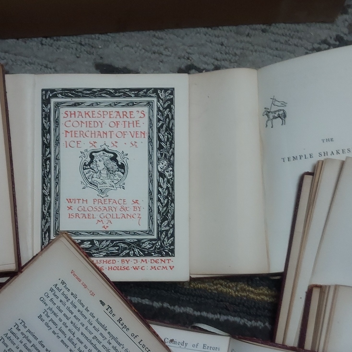 1894-1908 11 Vol SET William Shakespeare Temple Vintage leathercover J.M.Dent