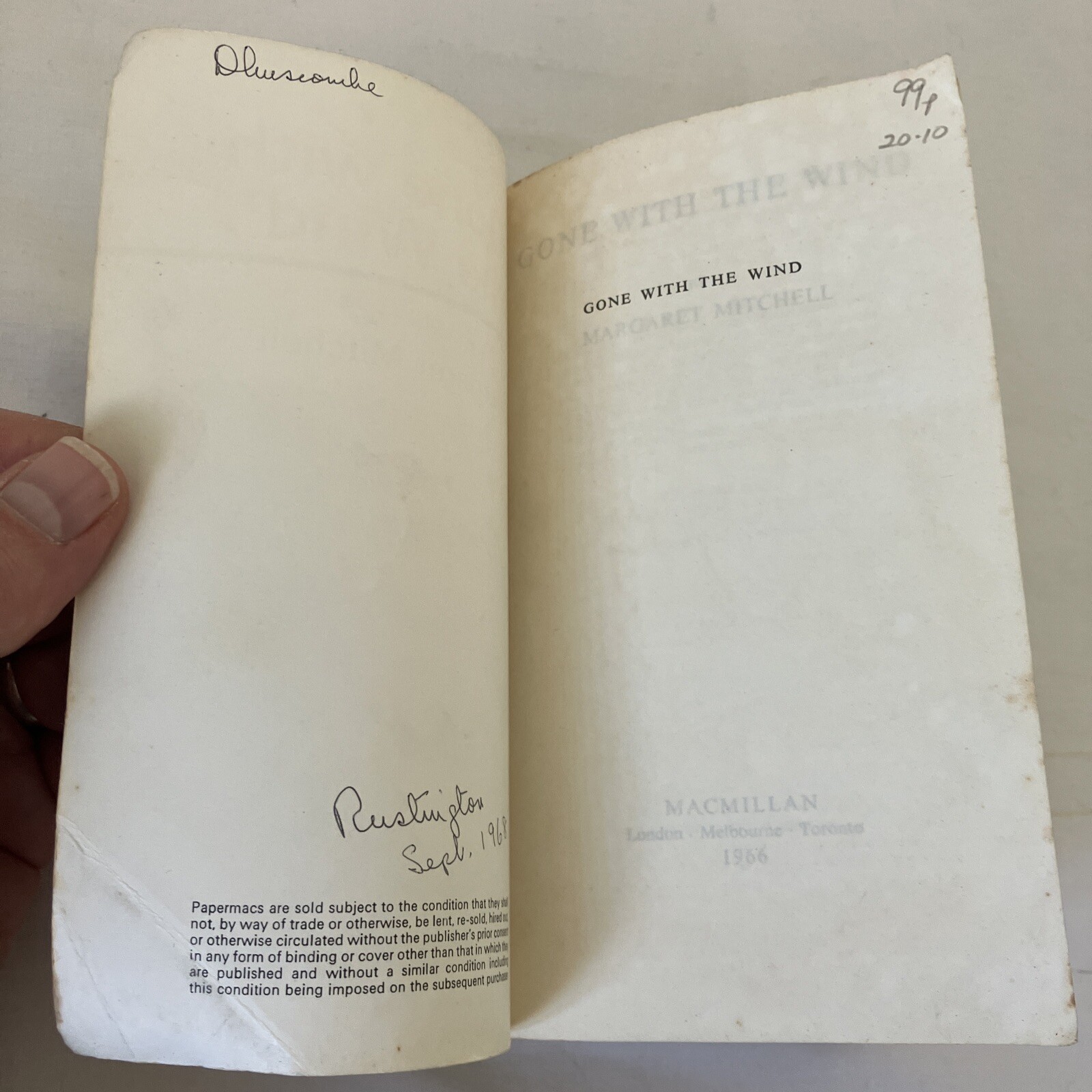 Gone With The Wind Margaret Mitchell Pocket Paper Mac Classic 1966 F1