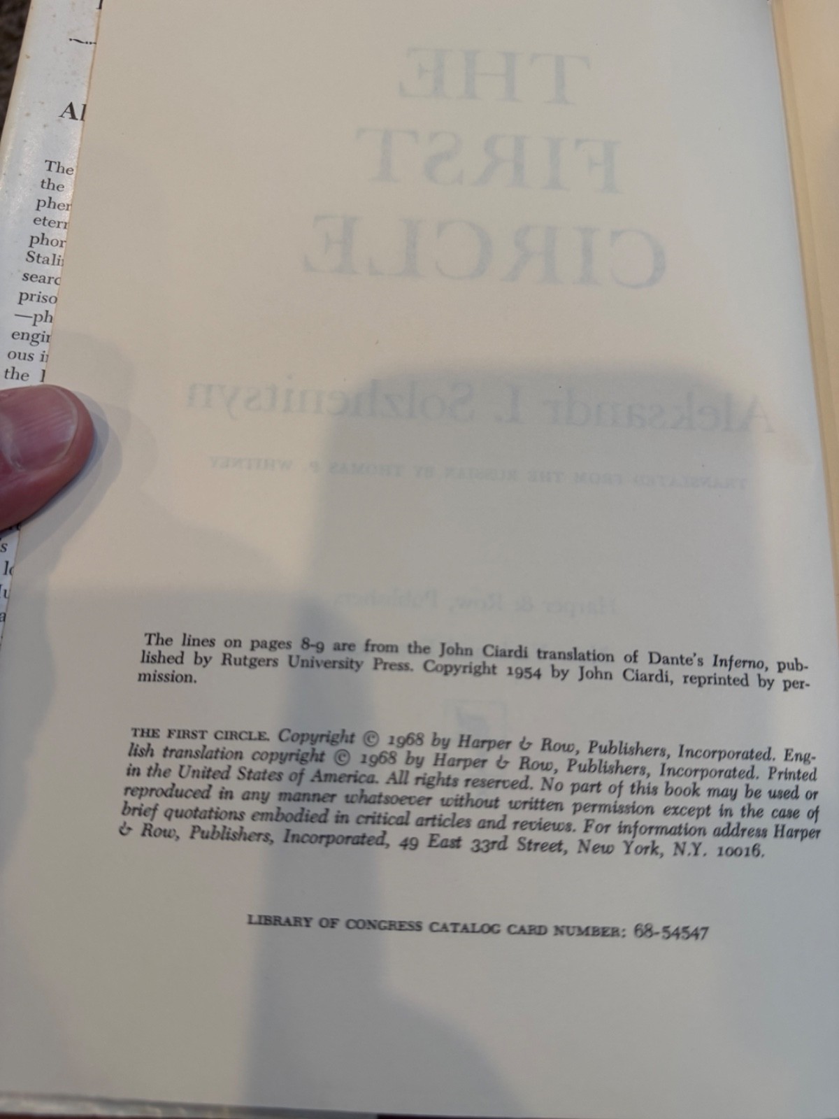 Two First Edition Solzhenitsyn Books (The First Circle and The Gulag Archipelago