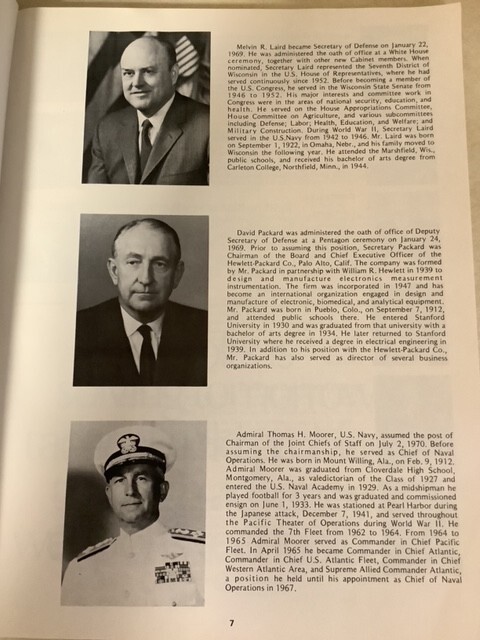 Pentagon Directory Guide 1971 Department of Defense Richard Nixon Westmoreland